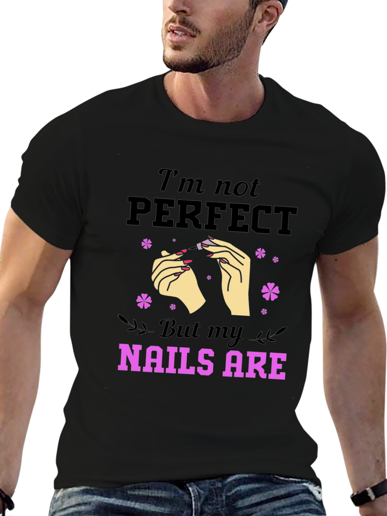 Black Funny Nail Art T-Shirt for Manicurists  view 6