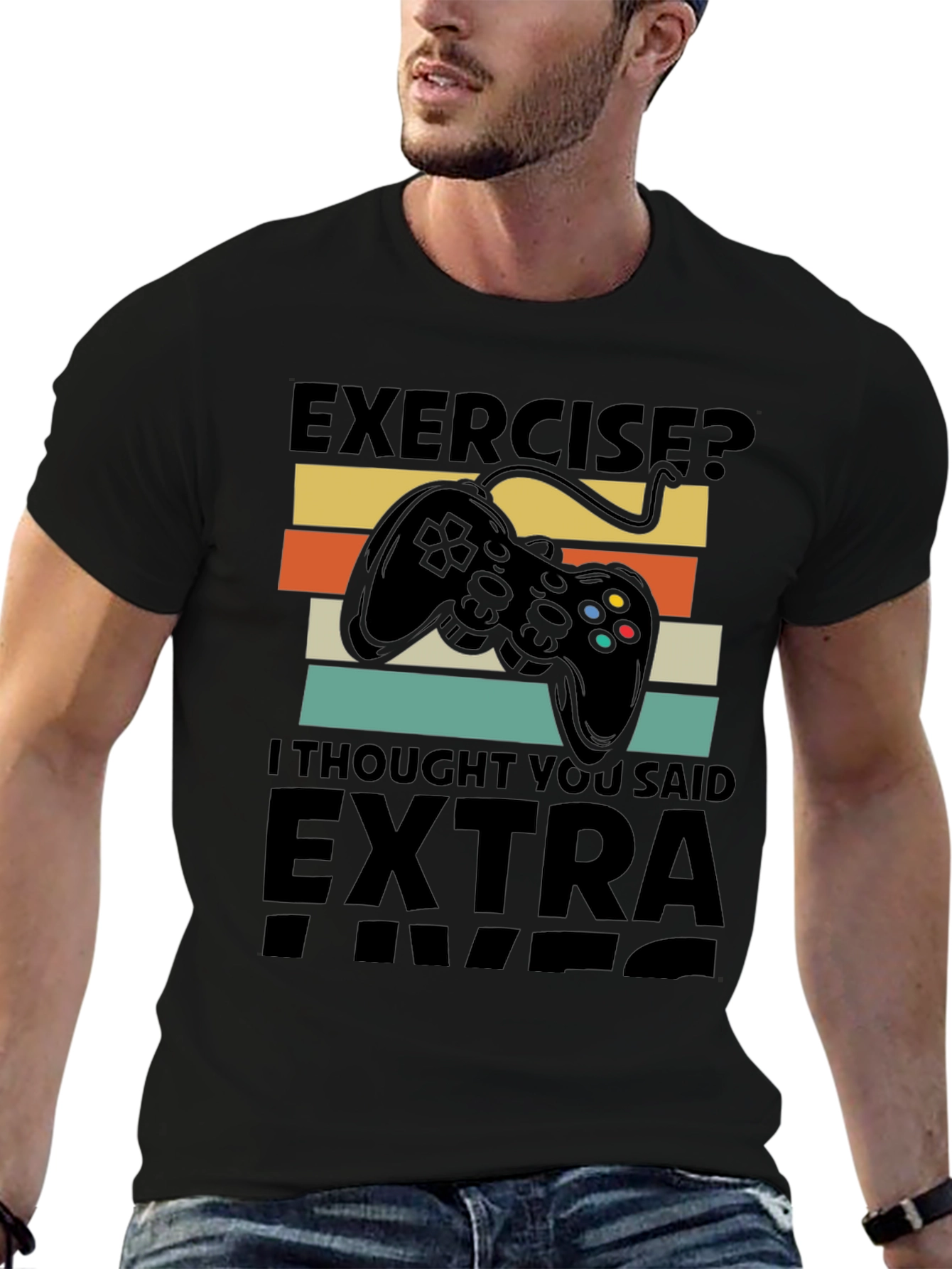 Black Extra Lives Gamer T-Shirt view 6