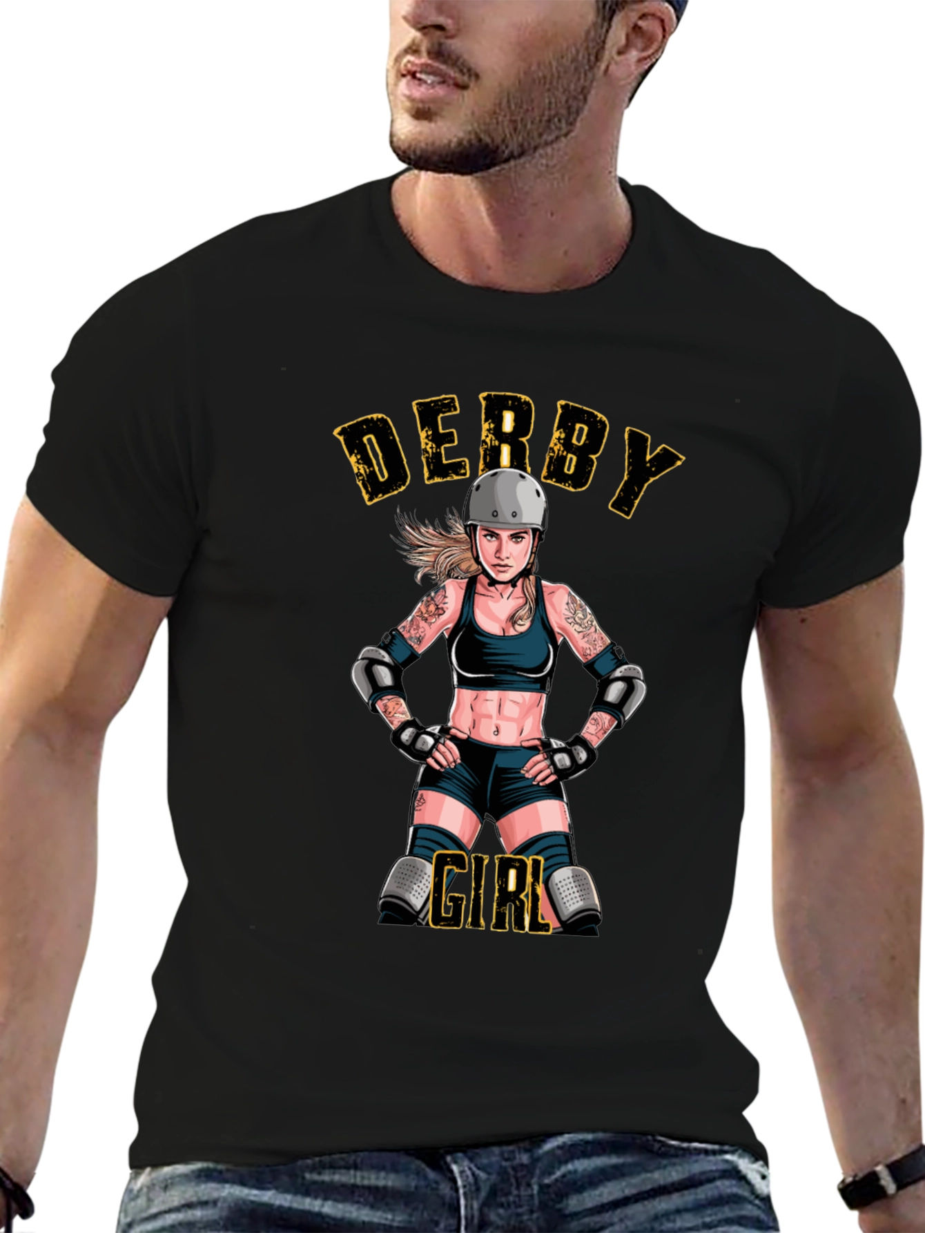 Black Derby Girl Black T-Shirt - Roller Derby Apparel view 6