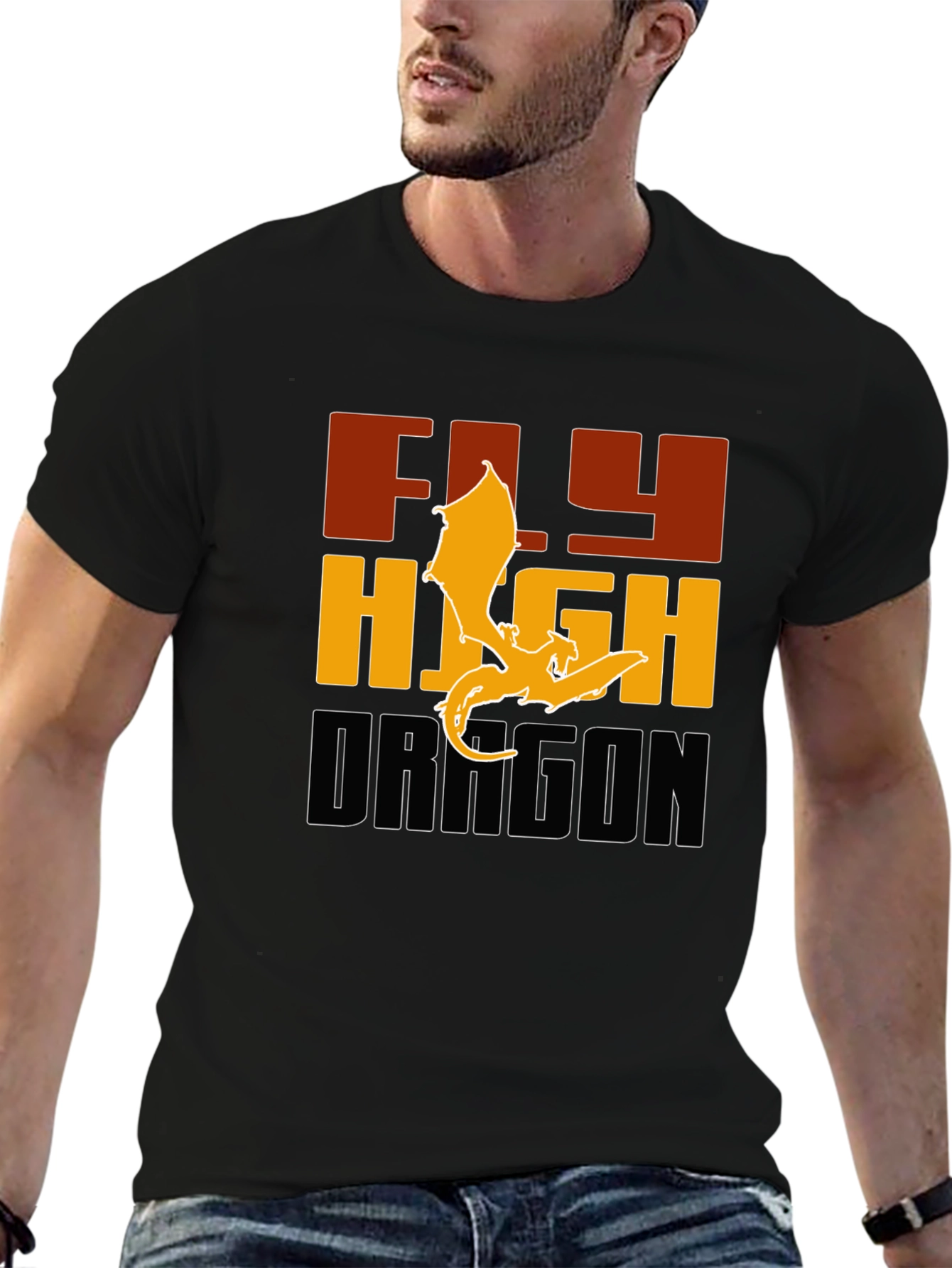 Black Fly High Dragon Graphic Tee - Bold & Stylish view 6