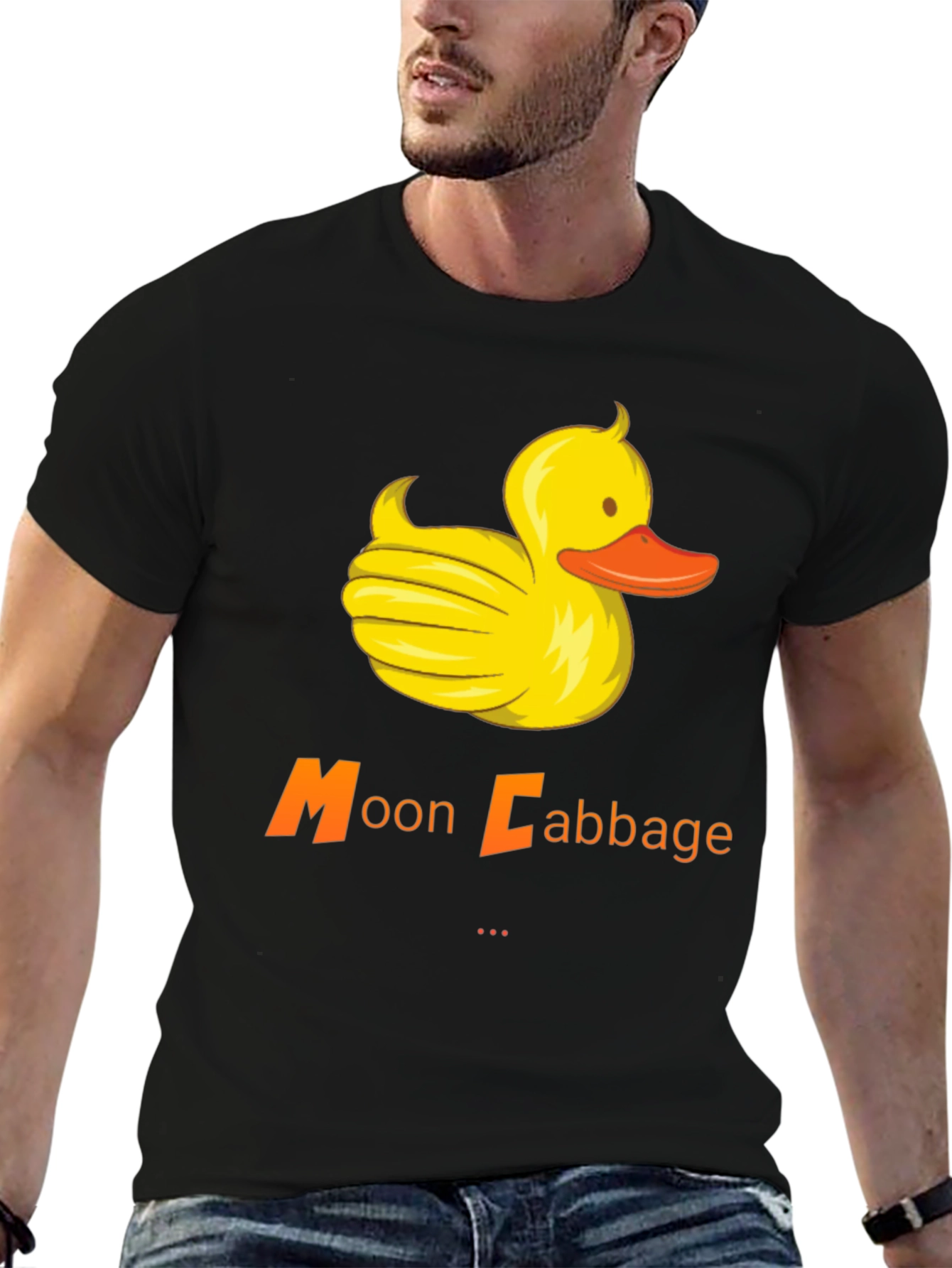 Black Moon Cabbage Duck Graphic T-Shirt - Black view 6