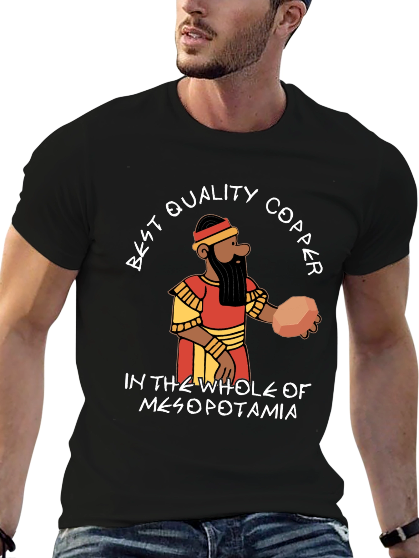 Black Best Quality Copper Mesopotamia T-Shirt view 6