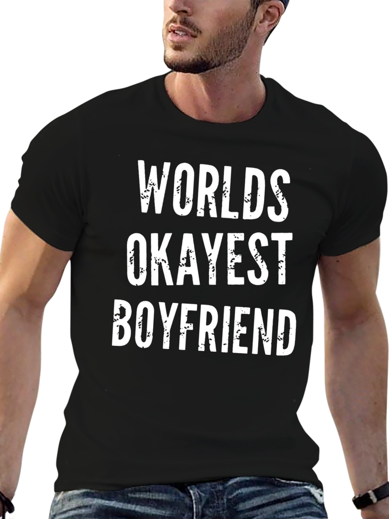 Black World's Okayest Boyfriend Graphic Tee view 6