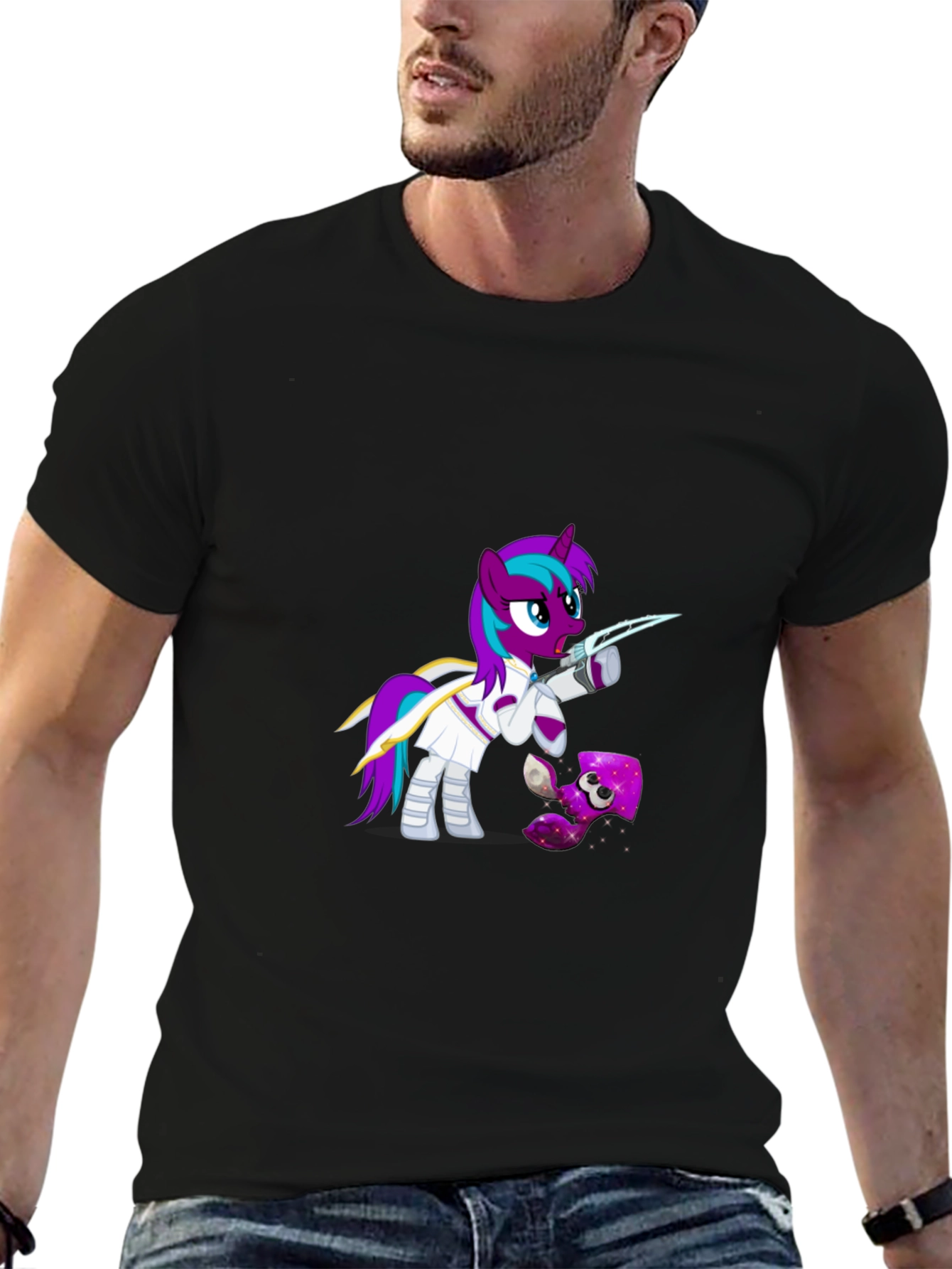Black My Little Pony Splatoon T-Shirt view 6