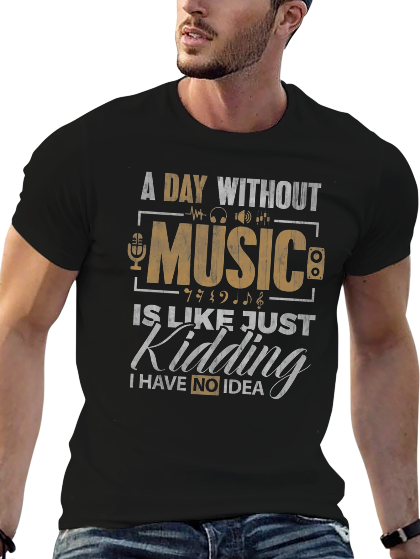 Black Music Lover's Tee: A Day Without Music view 6