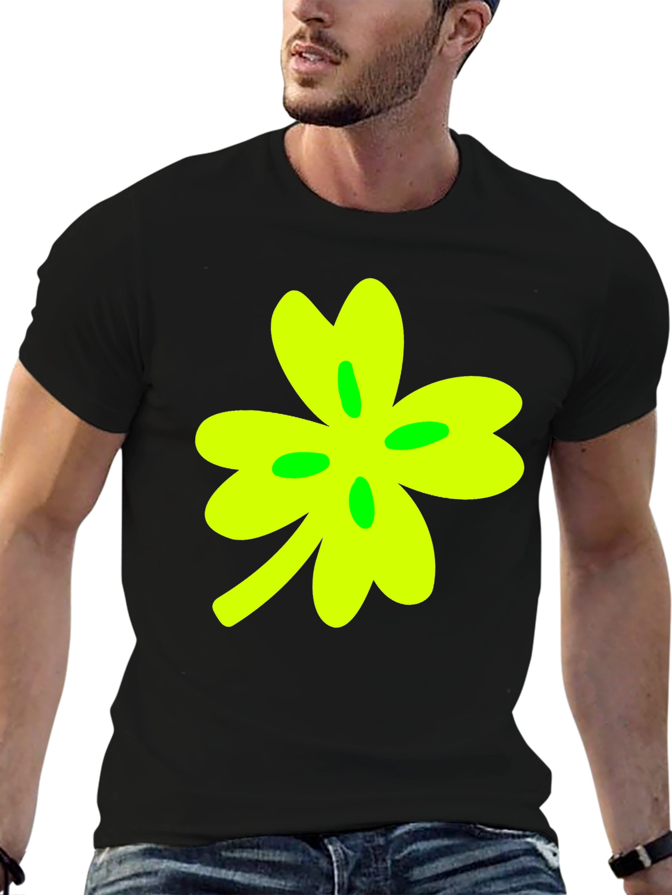 Black Lucky Clover Black T-Shirt view 6
