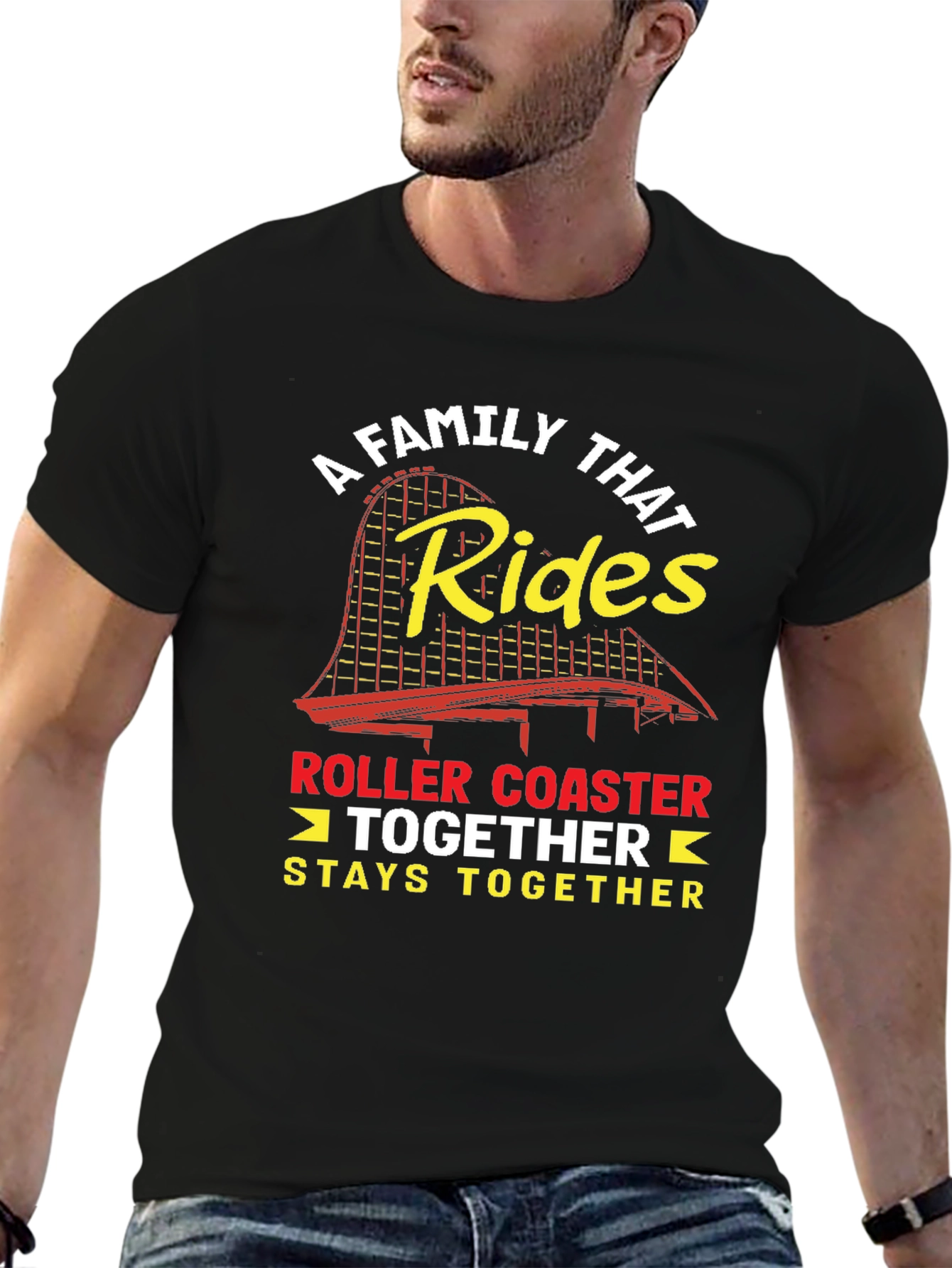Black Family Roller Coaster Ride T-Shirt view 6