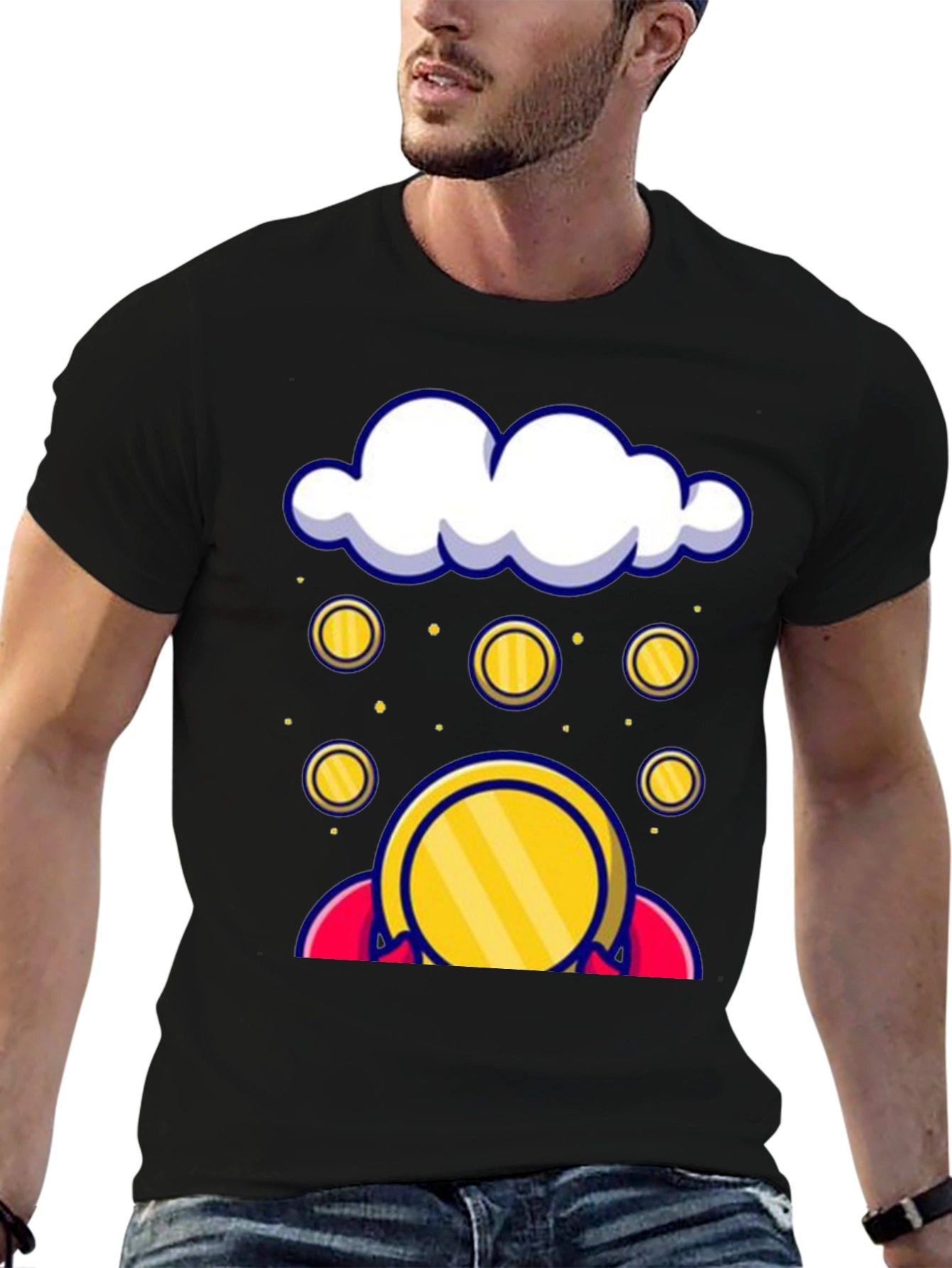 Black Cloud Coin Graphic Tee - Black view 6