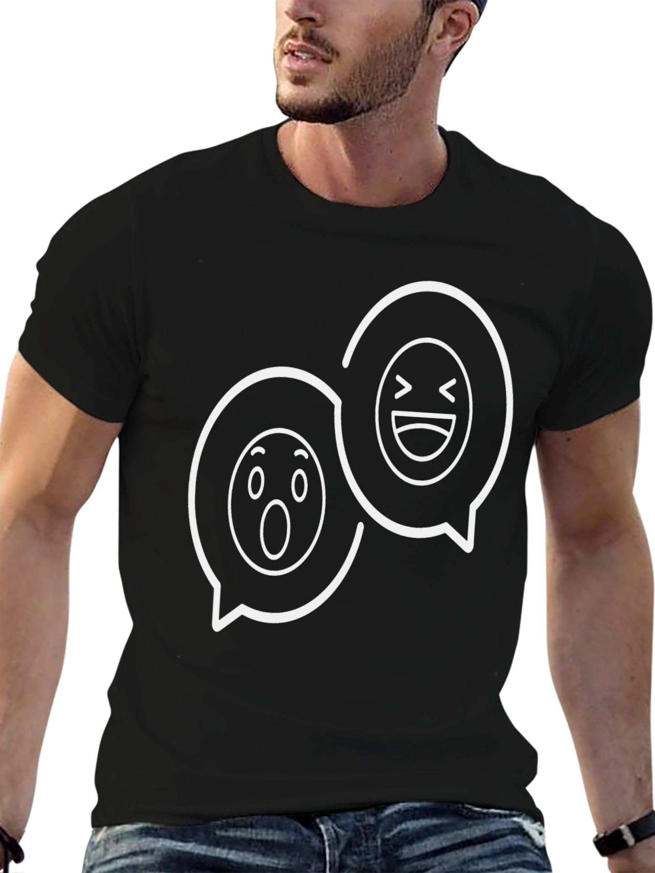 Black Emoji Speech Bubble T-Shirt view 6