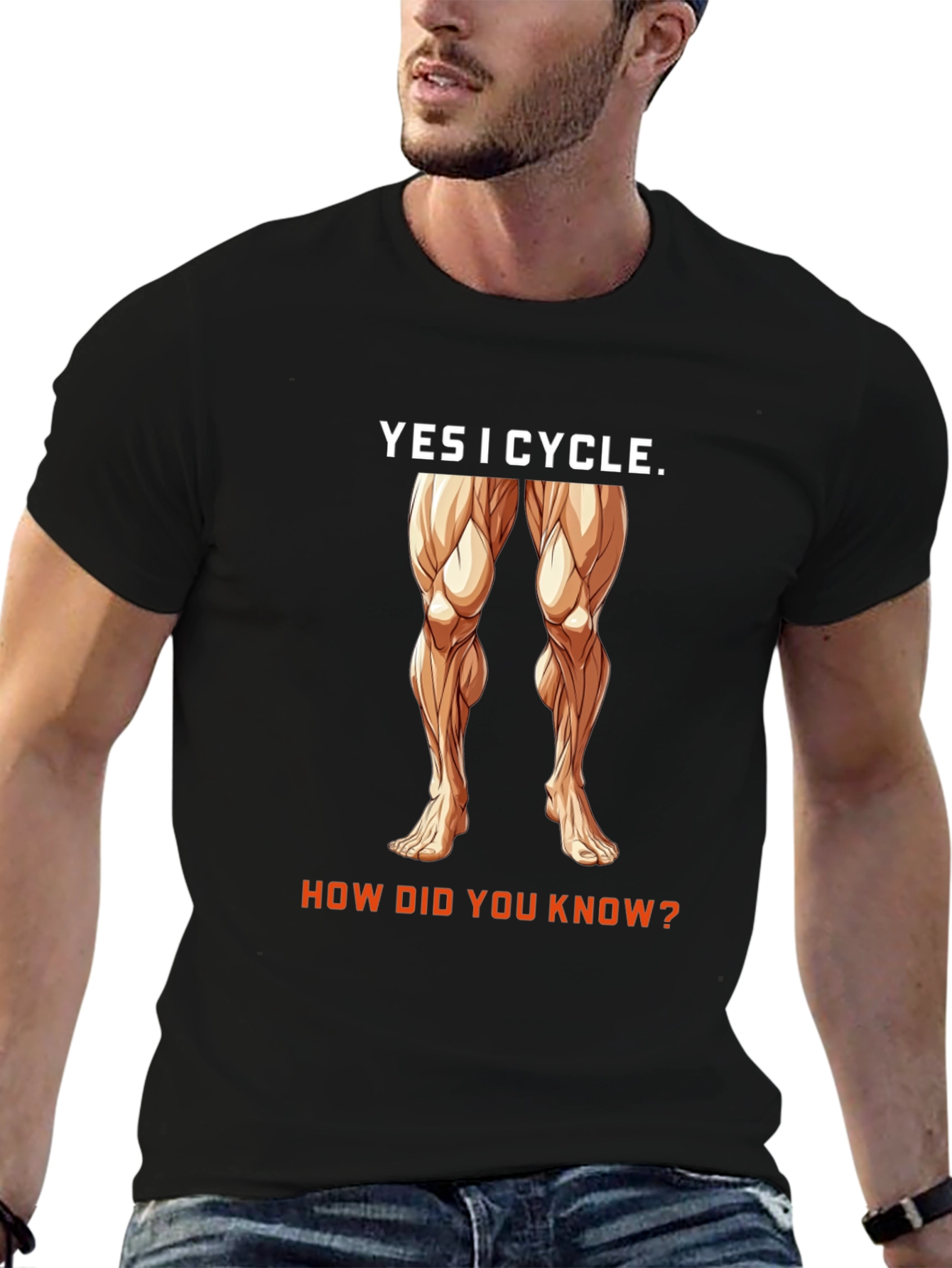 Black Yes I Cycle T-Shirt - Funny Cyclist Gift view 6