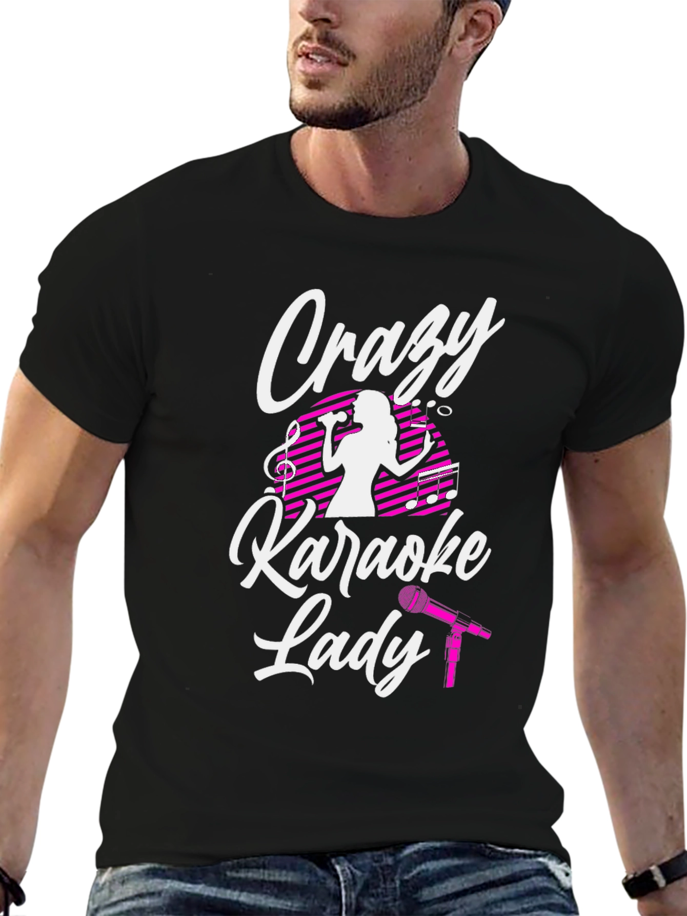 Crazy Karaoke Lady Graphic T-Shirt - 6