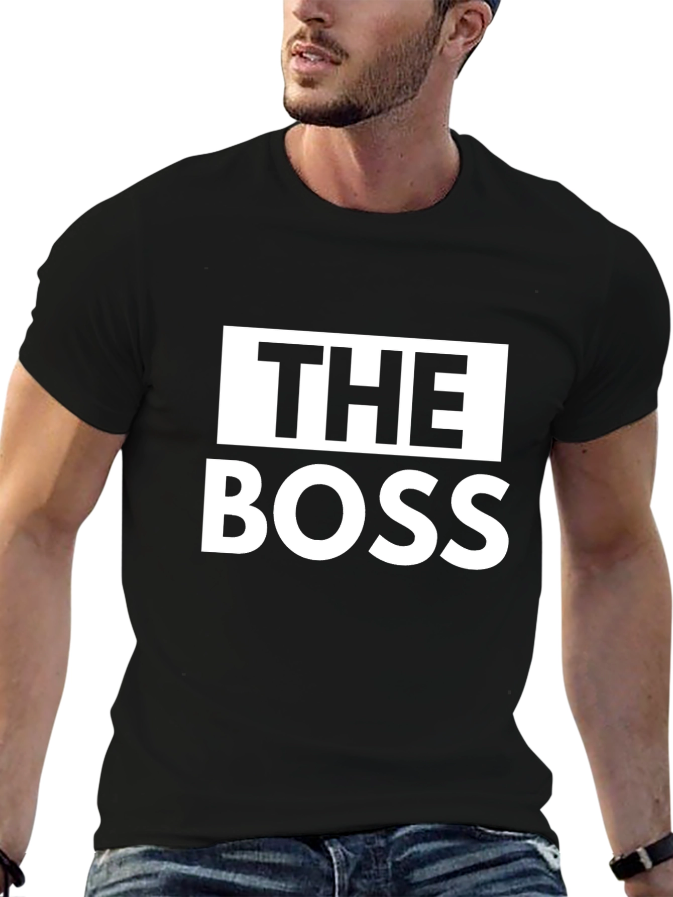 Black The Boss T-Shirt - Funny Novelty Tee view 6