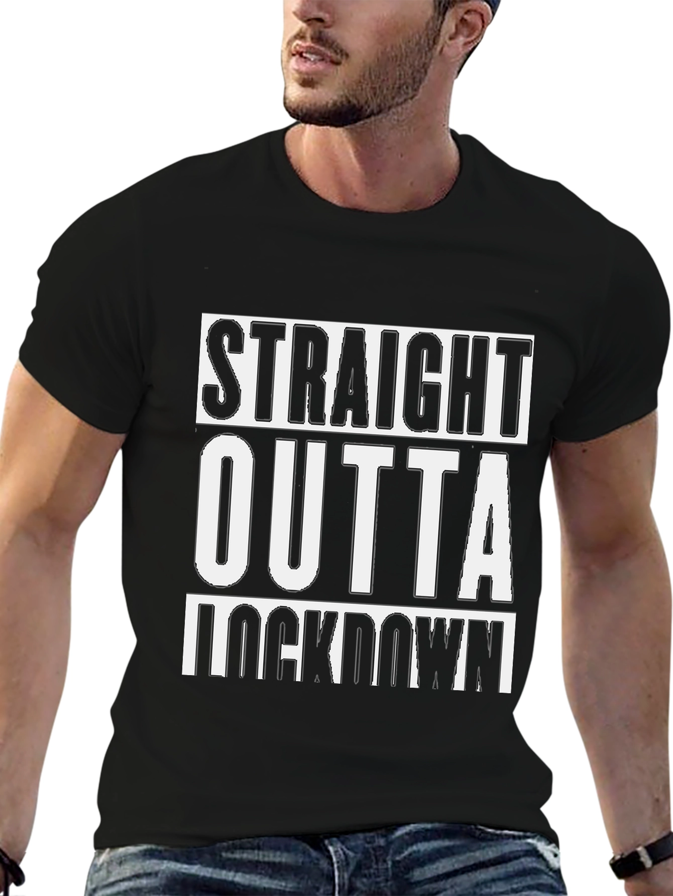 Black Straight Outta Lockdown T-Shirt view 6