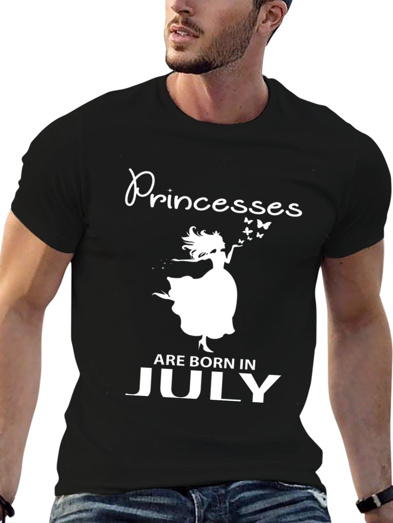 Black Princesses Are Born in July Black T-Shirt view 6