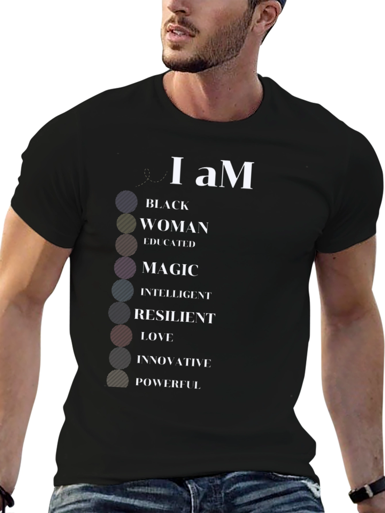 Black I Am Black Woman T-Shirt - Empowering Statement Tee view 6