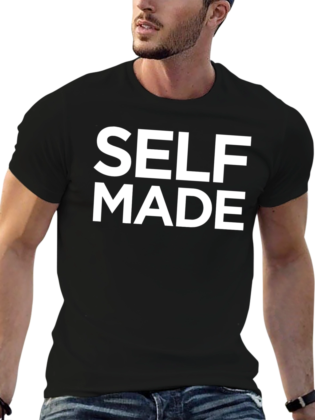 Black Self Made Black Graphic T-Shirt view 6
