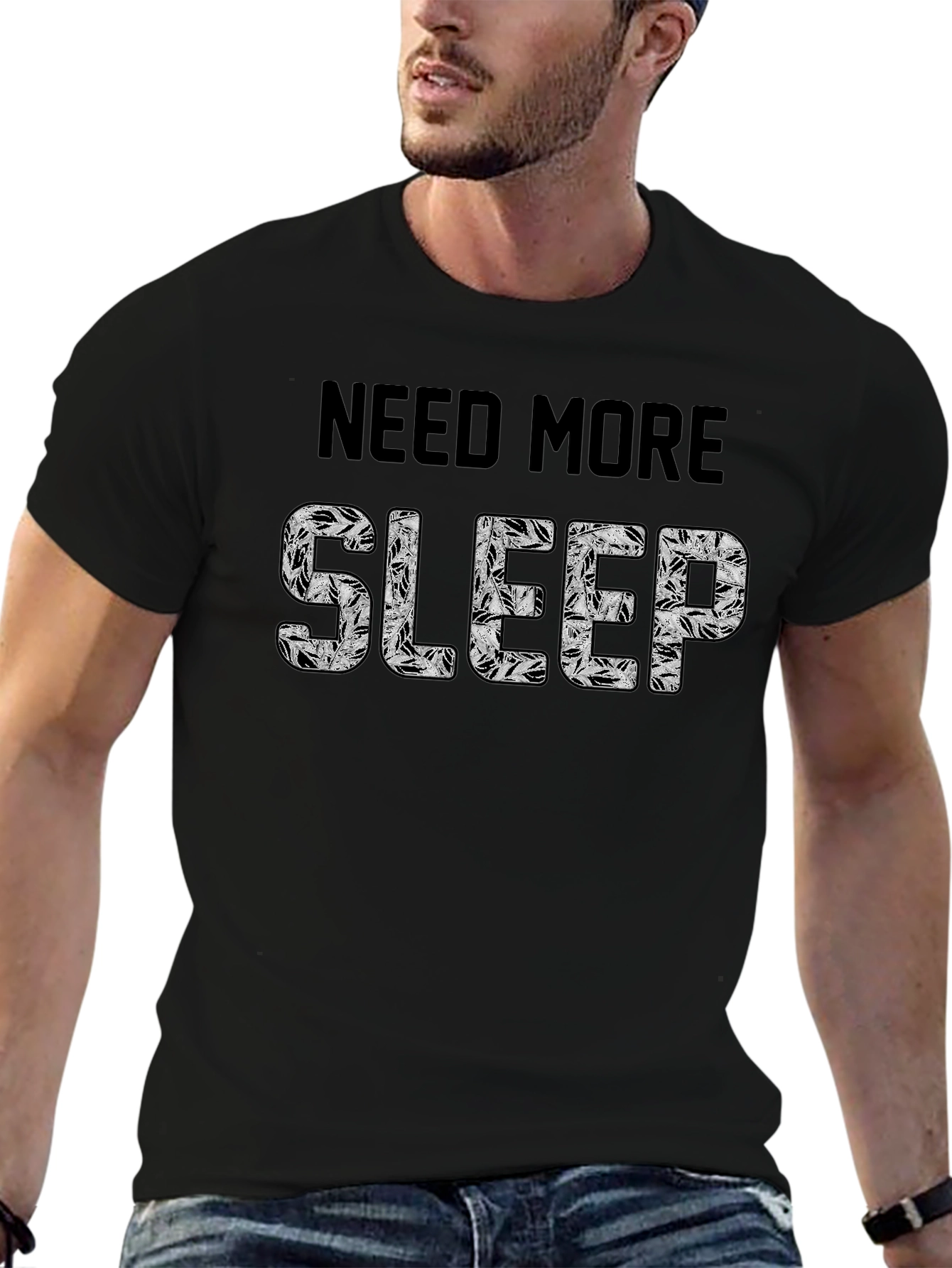 Black Need More Sleep Graphic T-Shirt view 6
