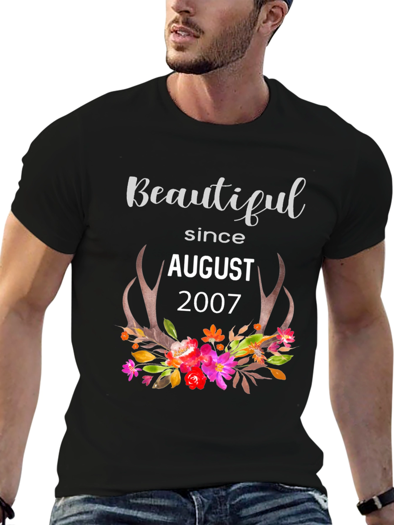 Black Beautiful Since August 2007 Floral Antler Shirt view 6