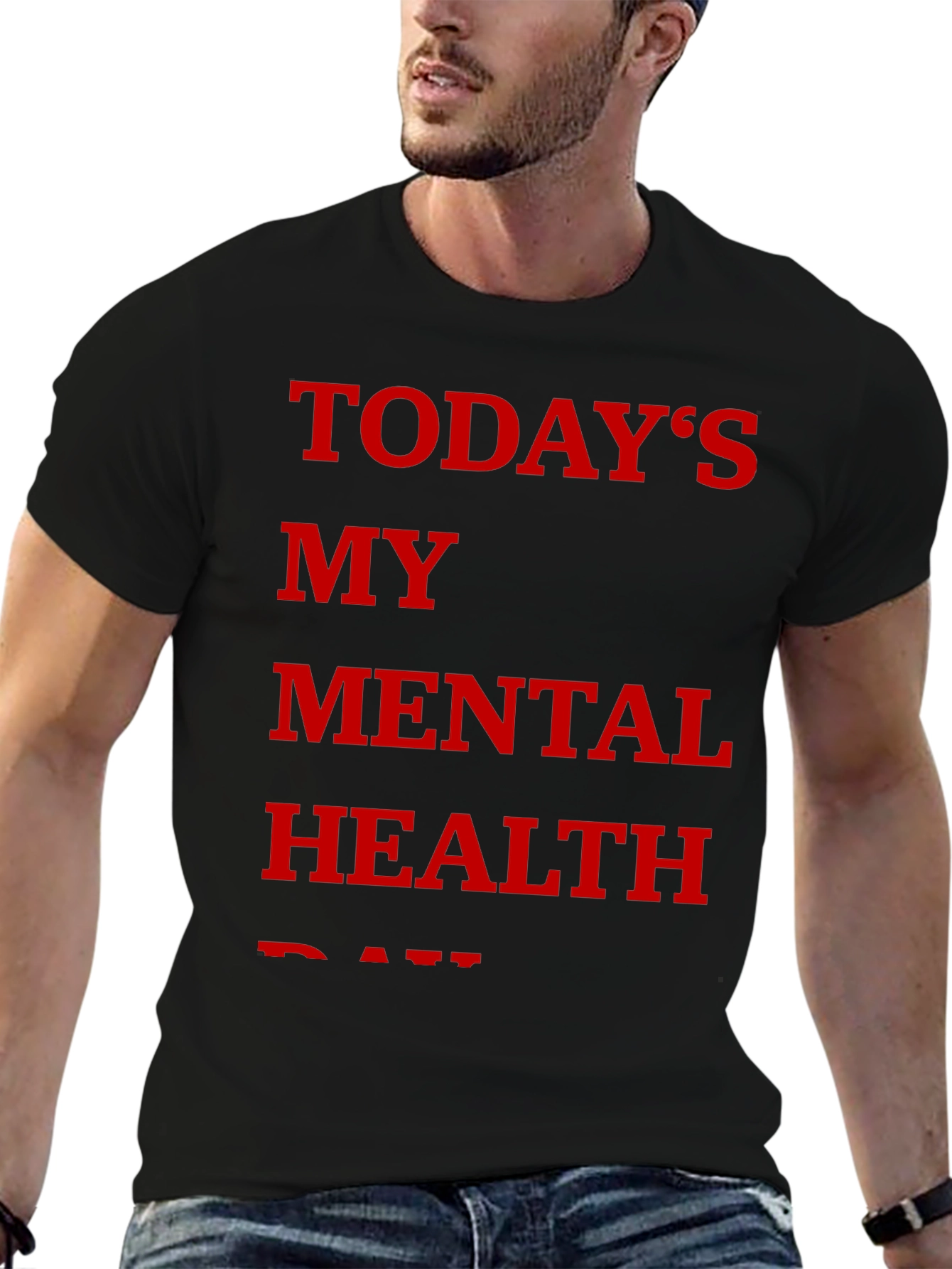 Black Today's My Mental Health Day Graphic Tee view 6