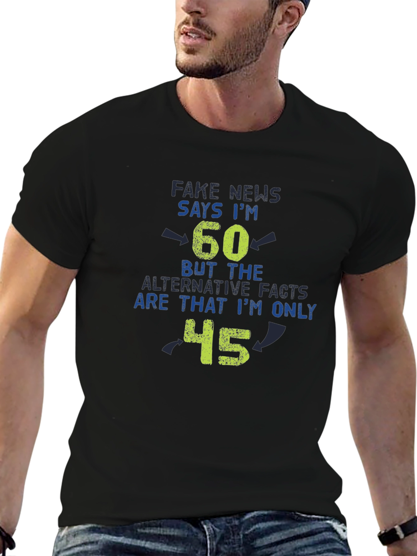 Black Funny Fake News 60th Birthday T-Shirt - Only 45! view 6