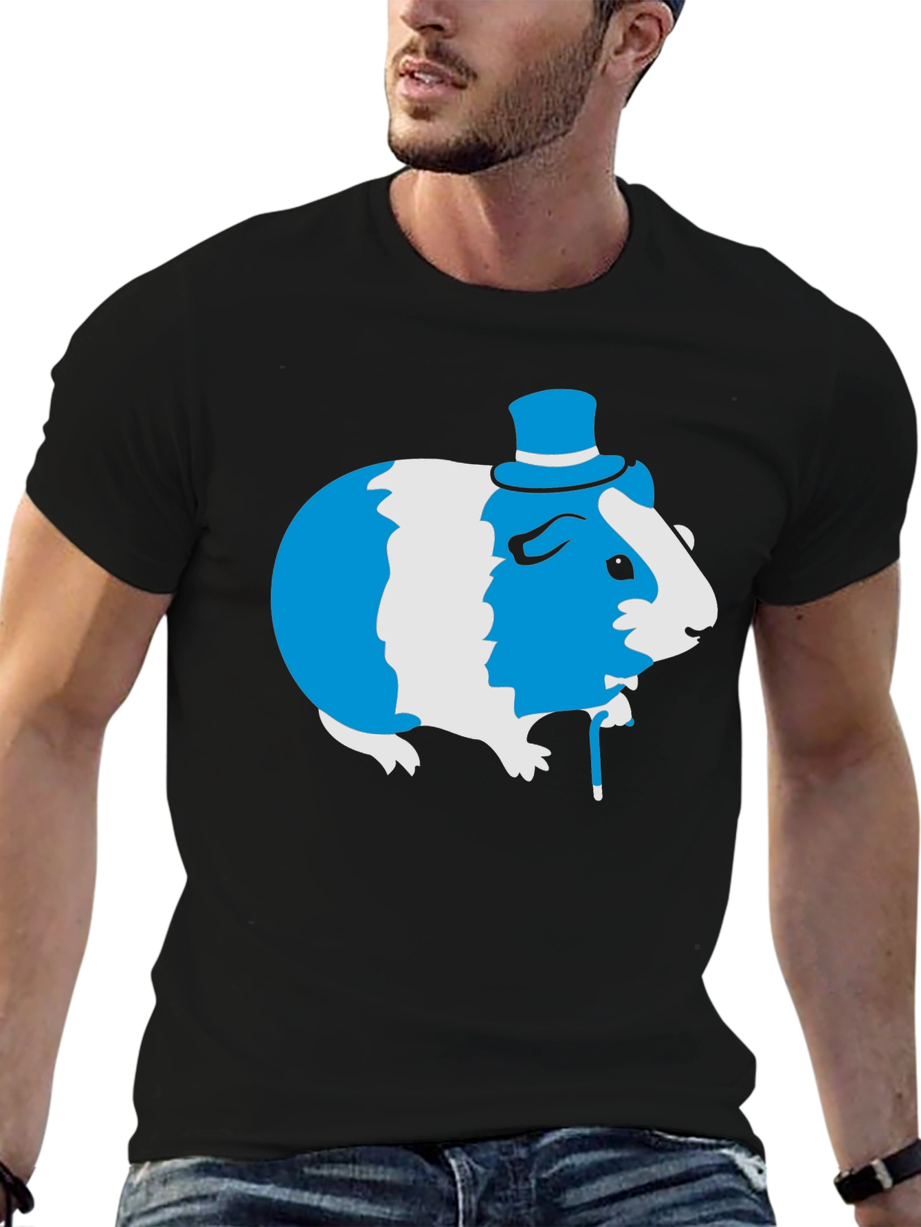 Guinea Pig Top Hat Tee - Unique Graphic T-Shirt - 6