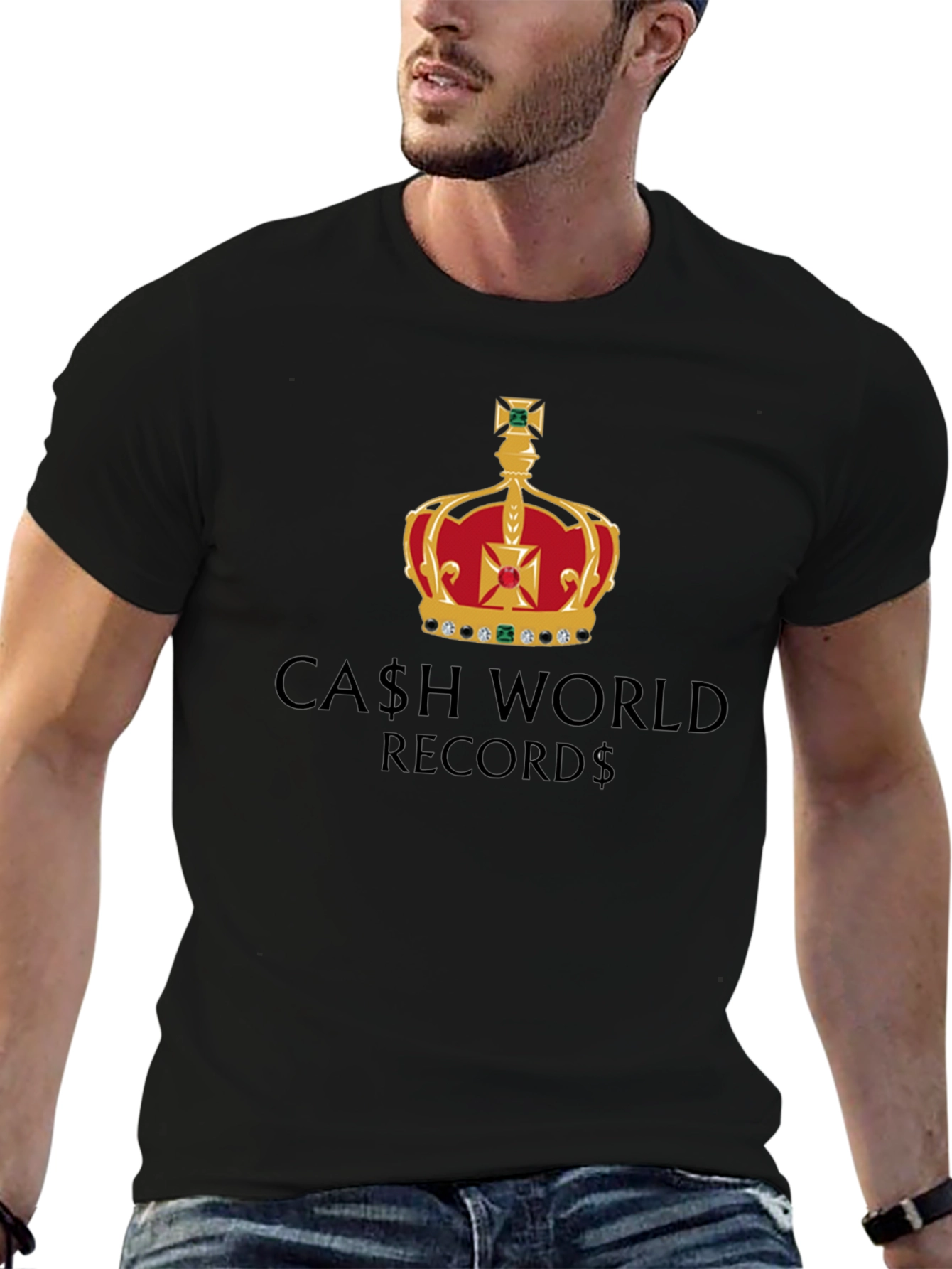 Black Cash World Records Black Graphic T-Shirt view 6