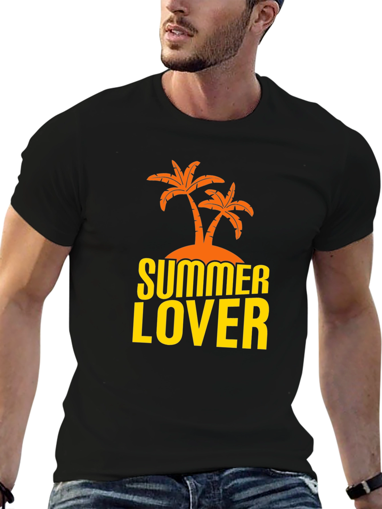 Black Summer Lover Graphic T-Shirt - Black view 6