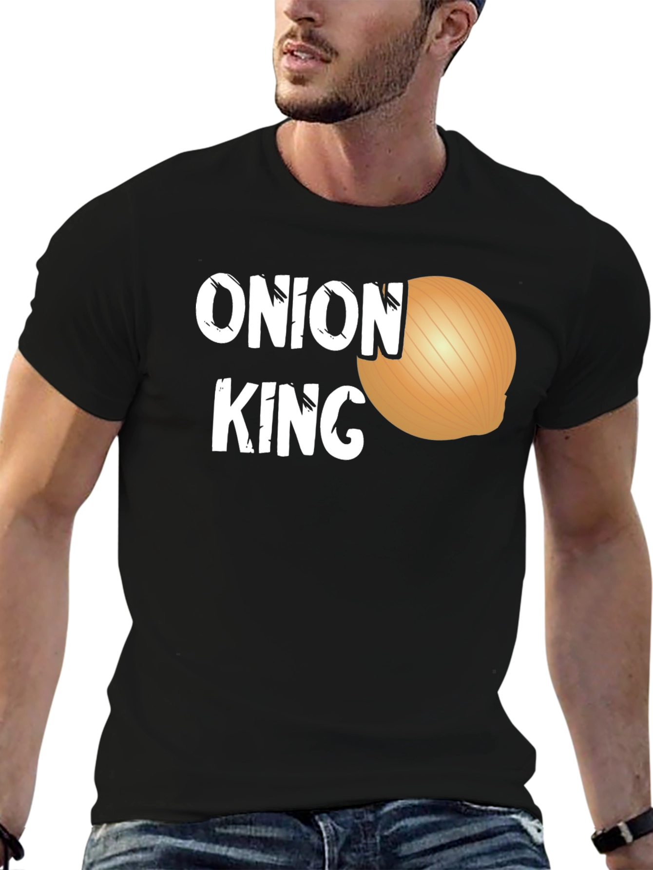 Black Onion King Funny Graphic Tee - Black T-Shirt view 6