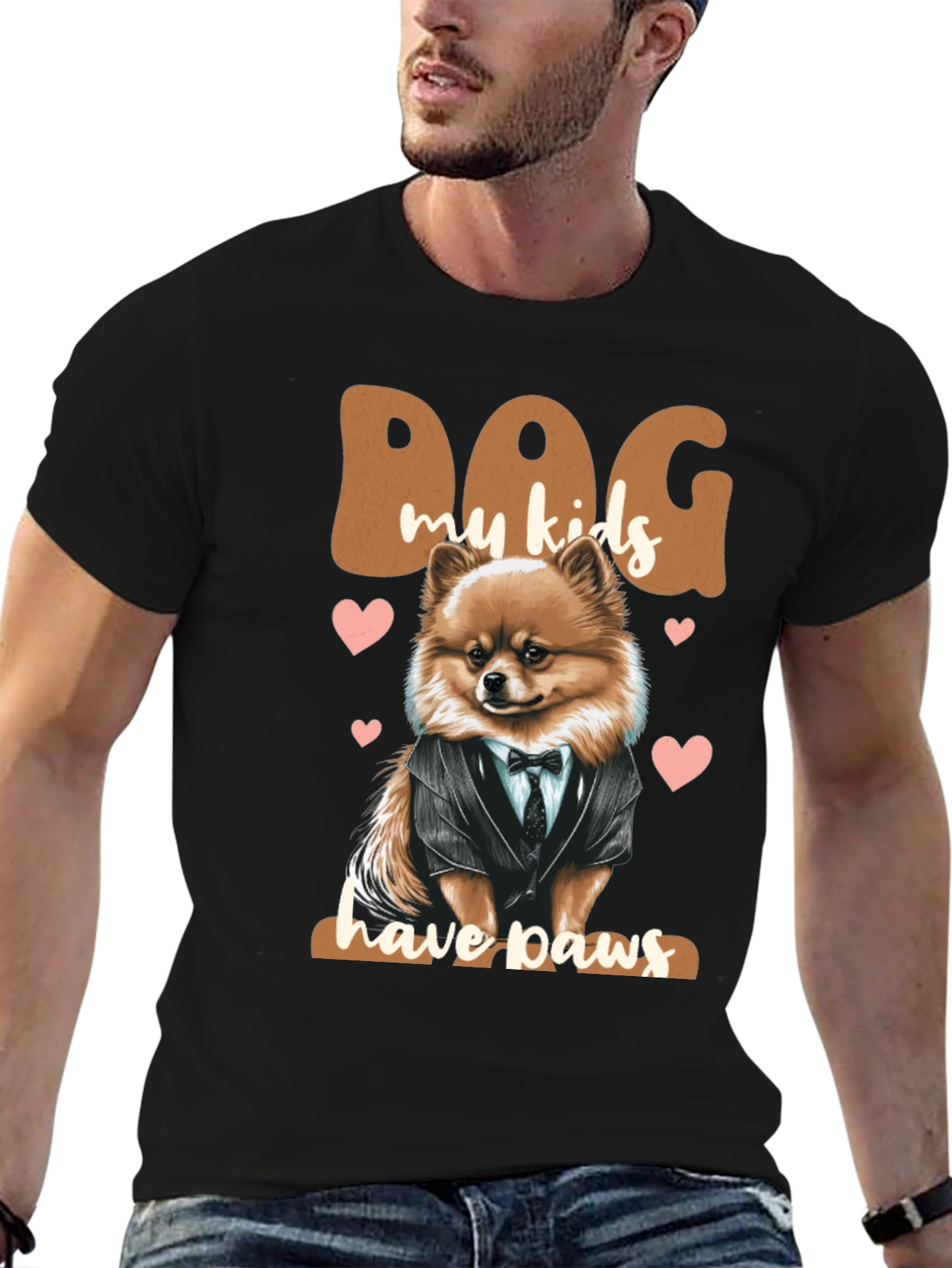Black Dog My Kids Have Paws T-Shirt view 6