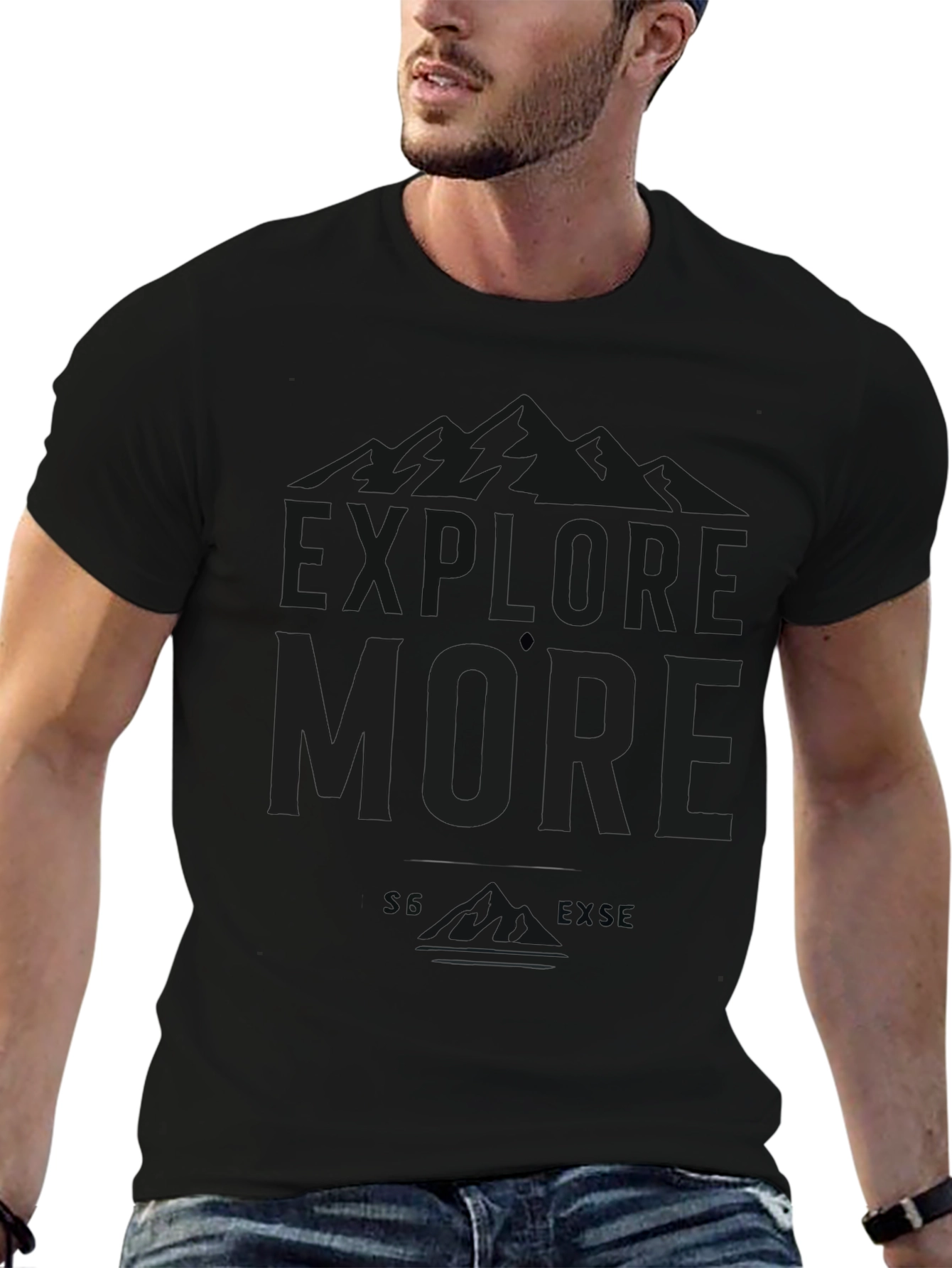 Black Black Graphic T-Shirt - Love More view 6