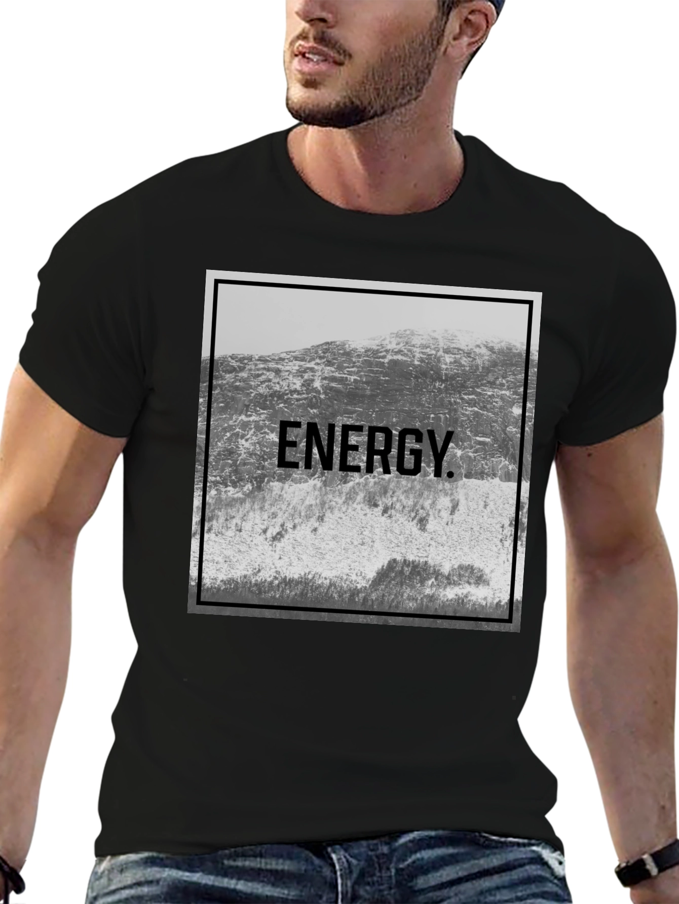 Black Energy Mountain Graphic Tee - Black view 6