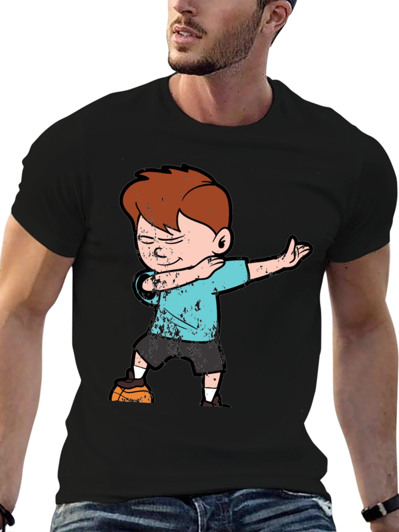 Black Boy Dabbing on Black T-Shirt view 6