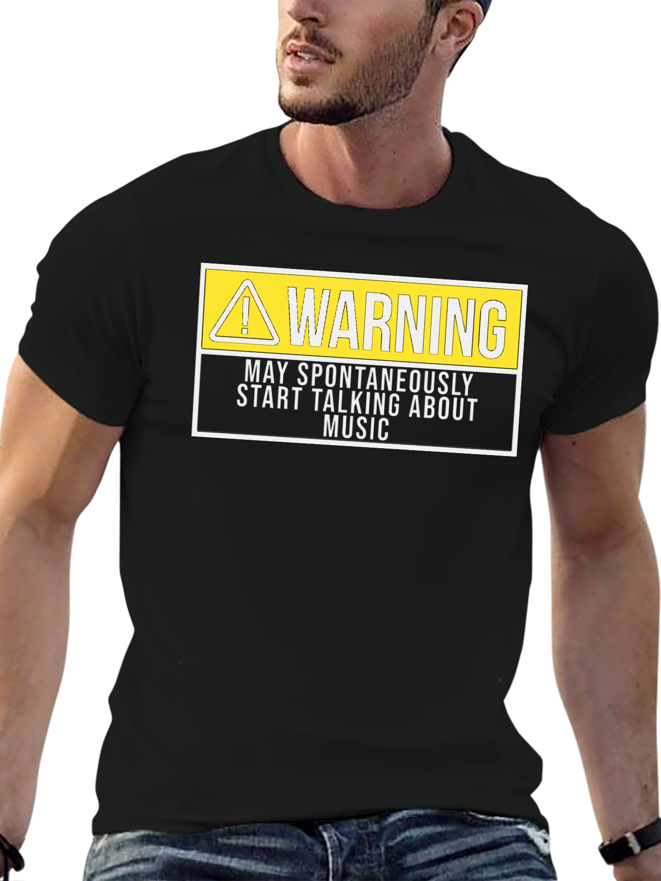 Black Warning May Spontaneously Talk Music T-Shirt view 6