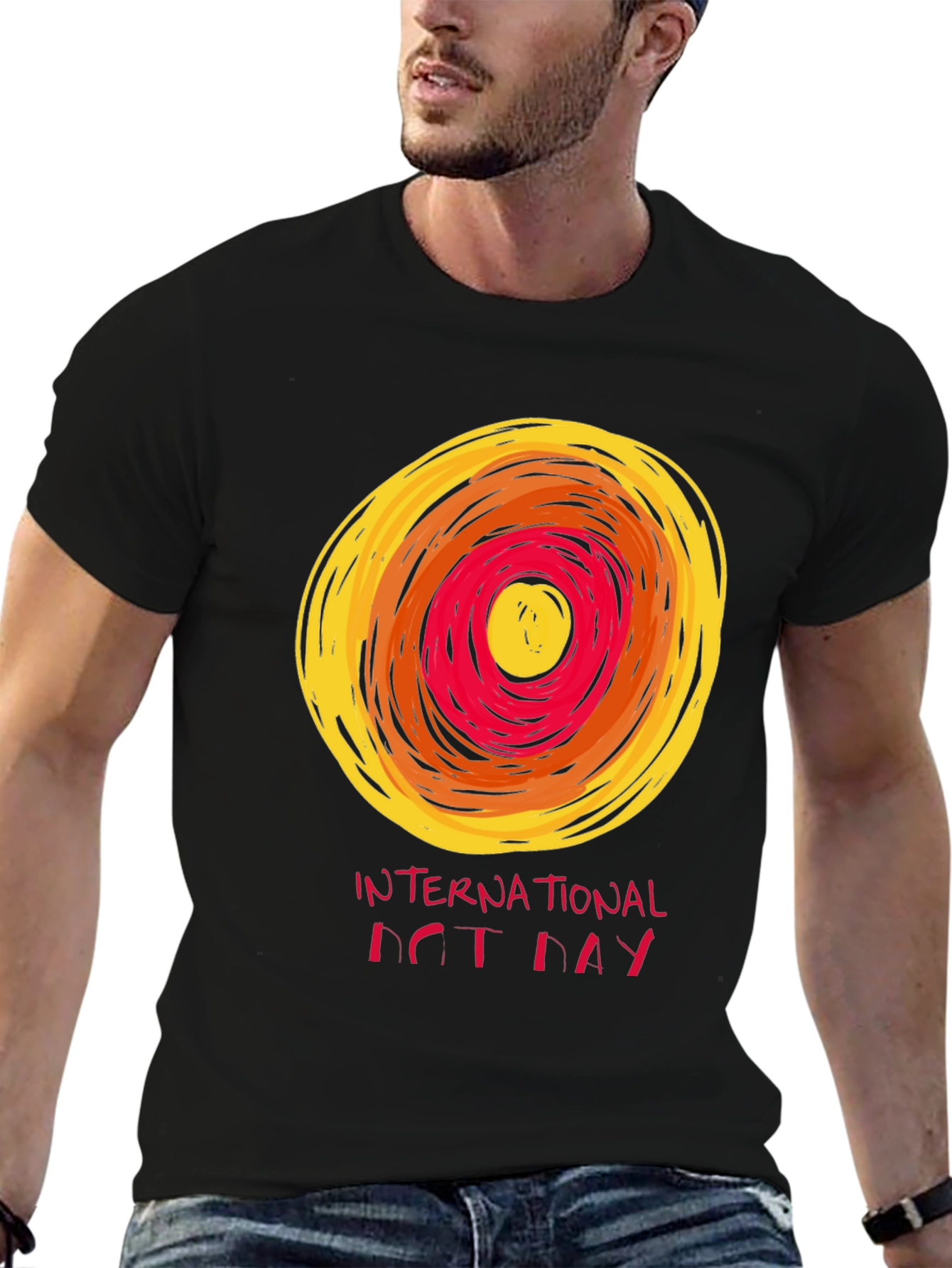 Black International Dot Day Graphic Tee - Artistic Design view 6