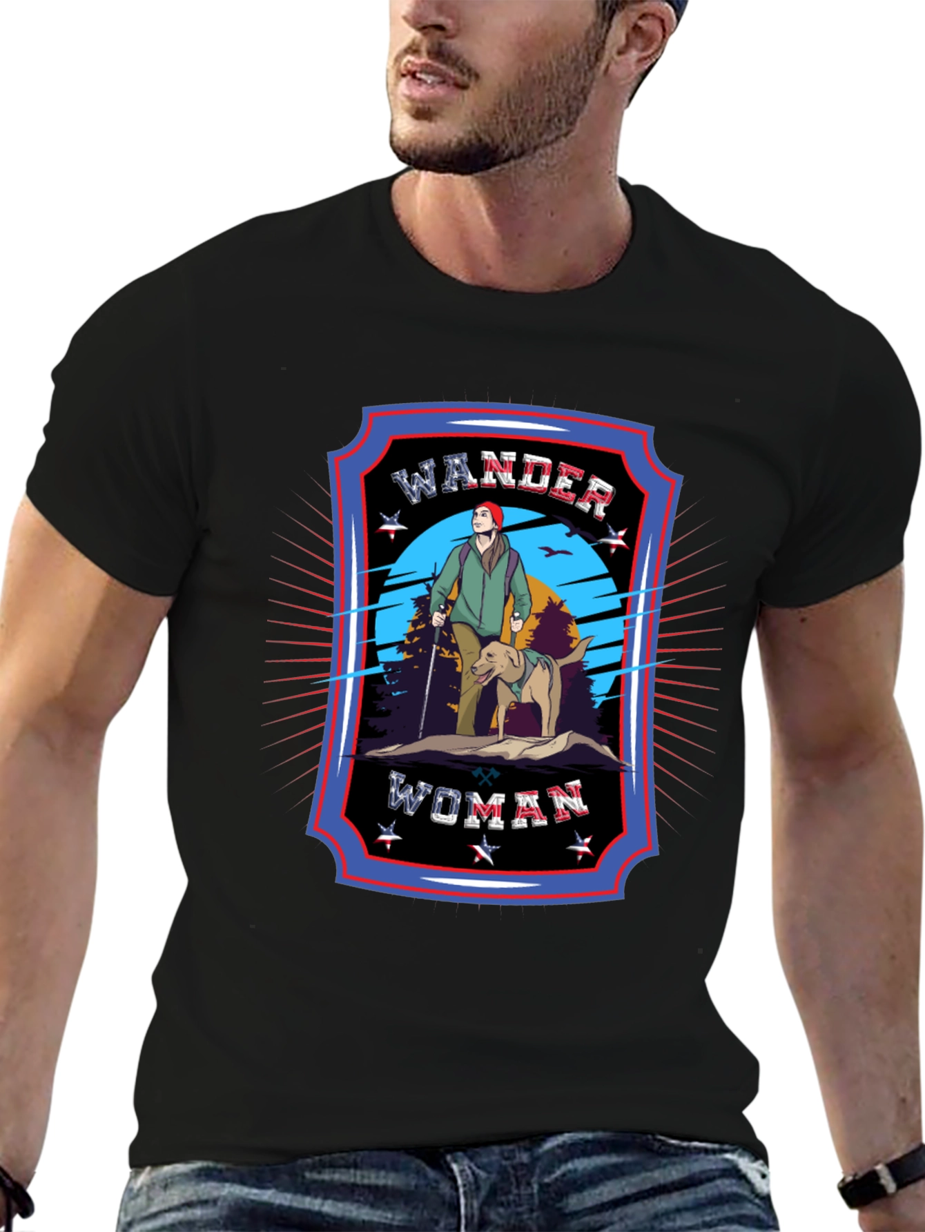 Black Wander Woman Graphic T-Shirt - Adventure Ready! view 6