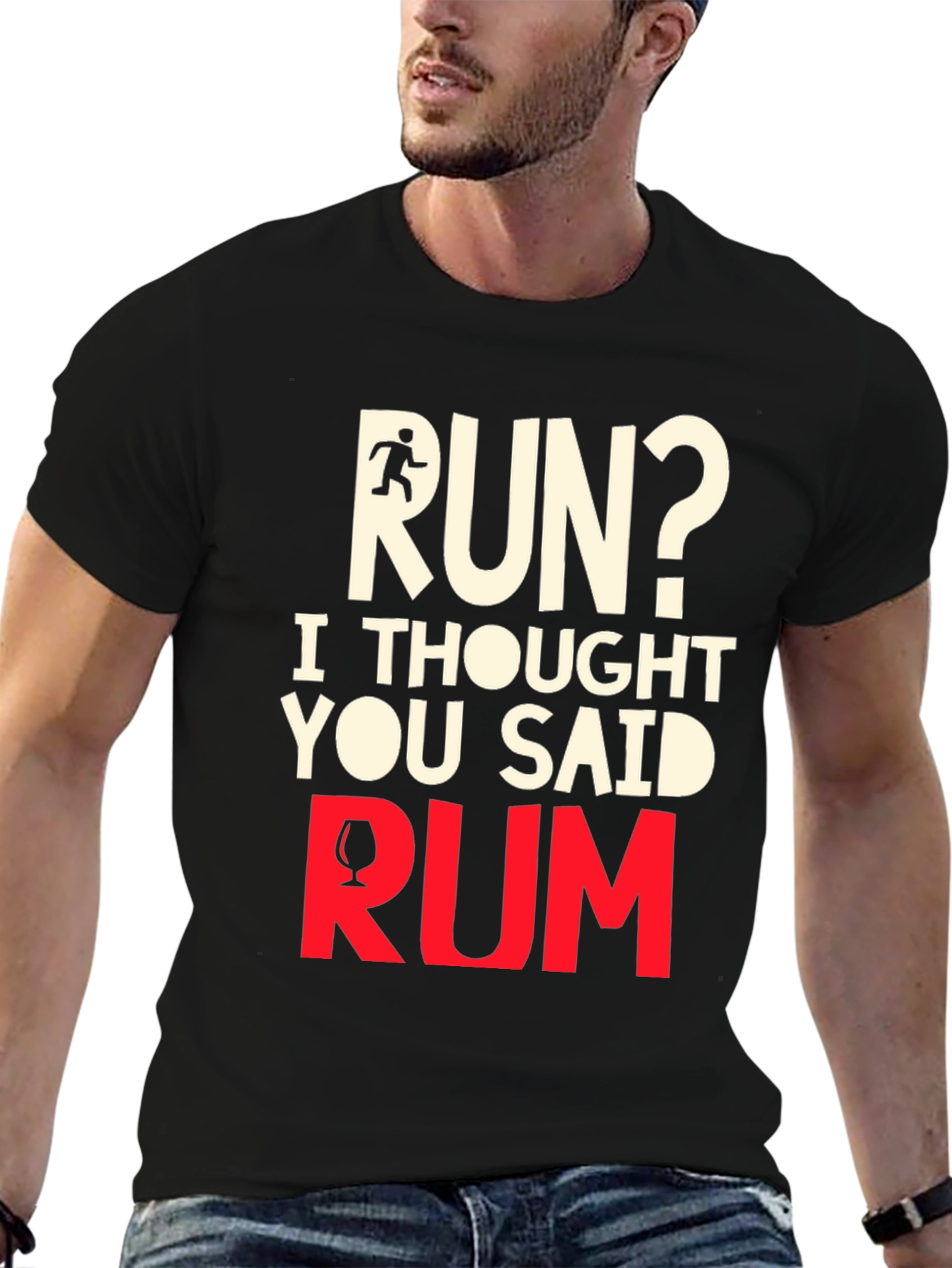 Black Funny Run Rum T-Shirt view 6
