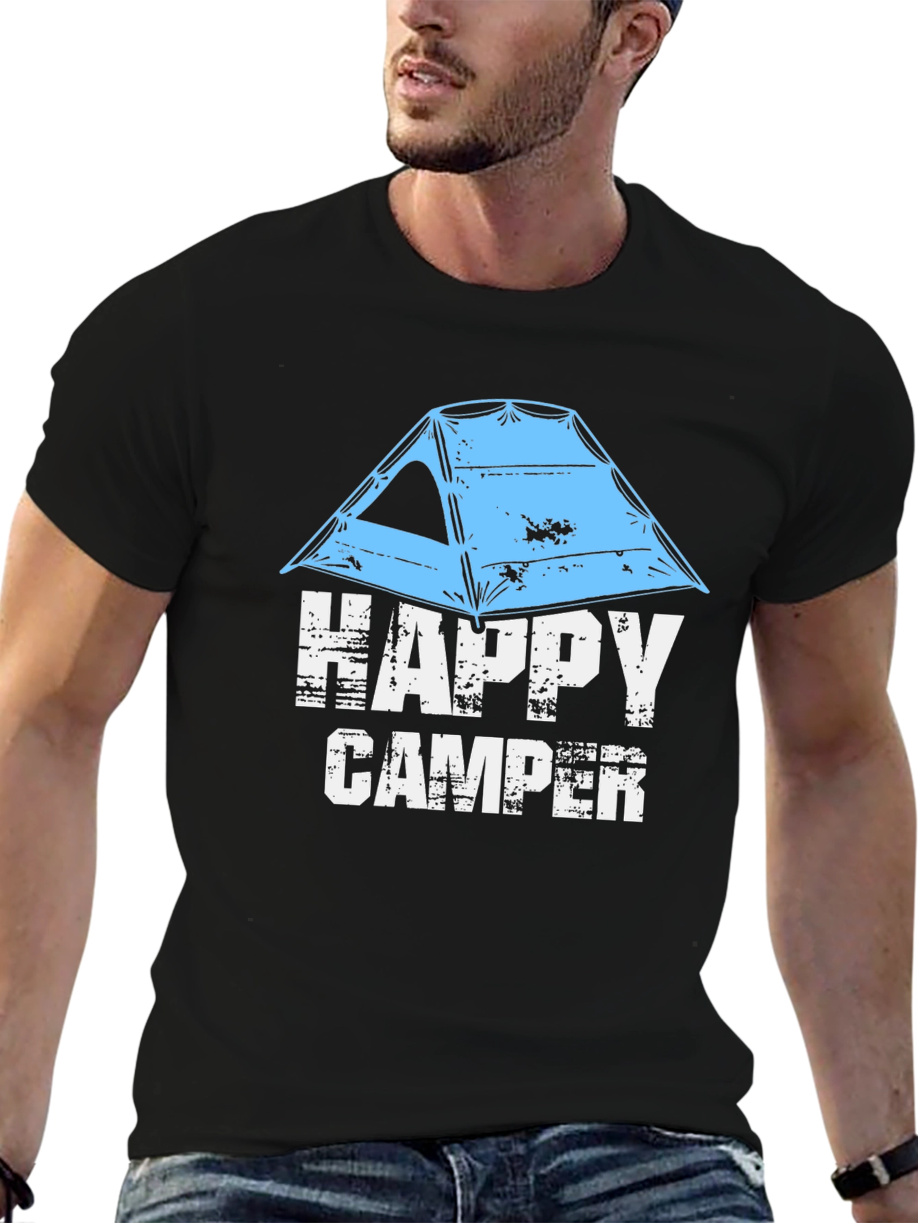 Black Happy Camper T-Shirt - Adventure Ready view 6
