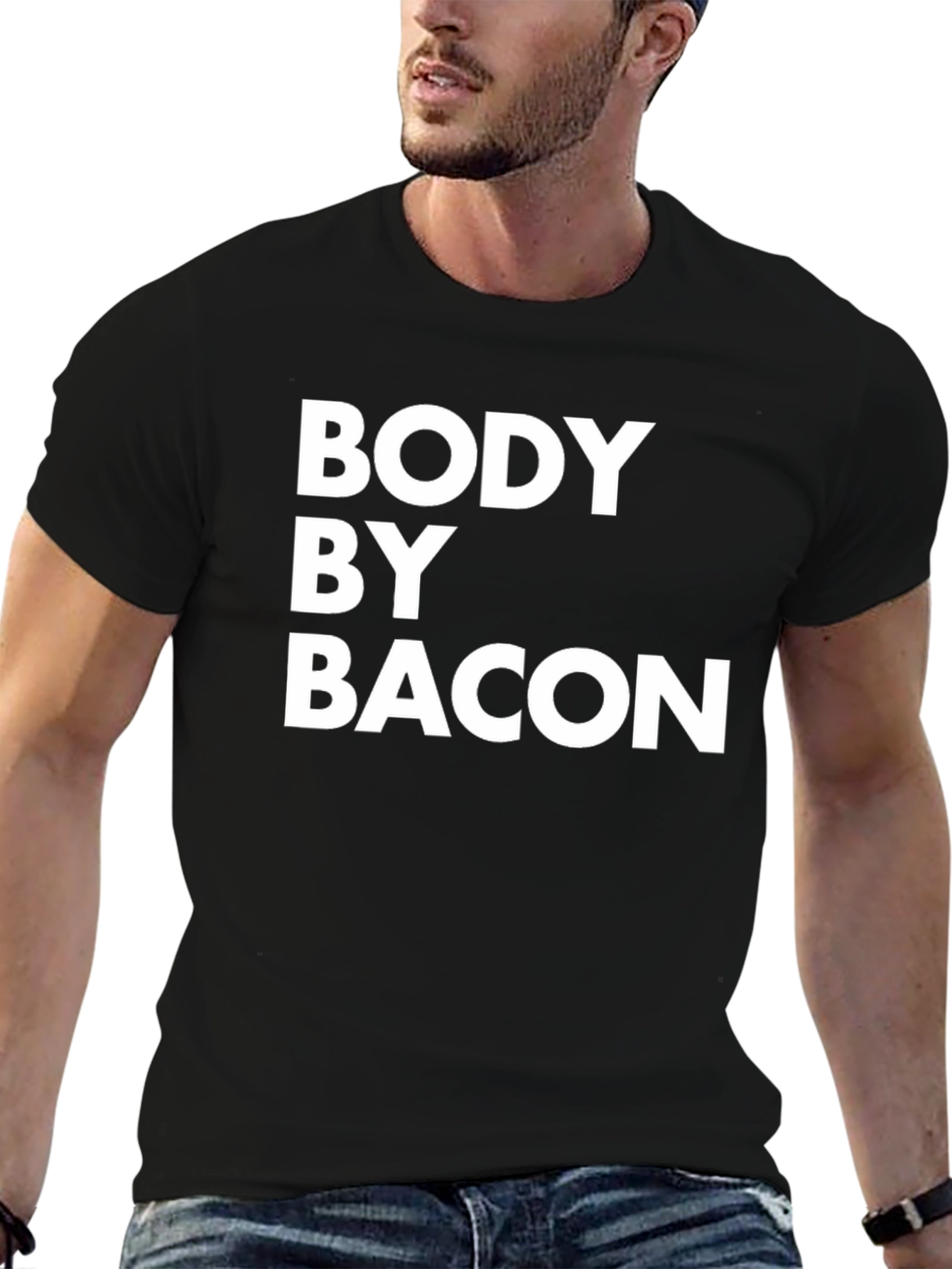 Black Body By Bacon T-Shirt - Funny Foodie Tee view 6