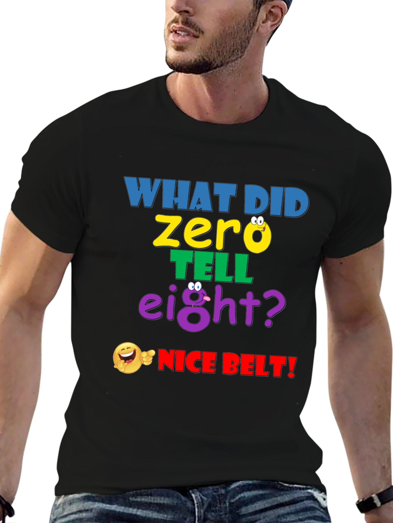 Black Funny Math Joke T-Shirt - "Nice Belt!" view 6