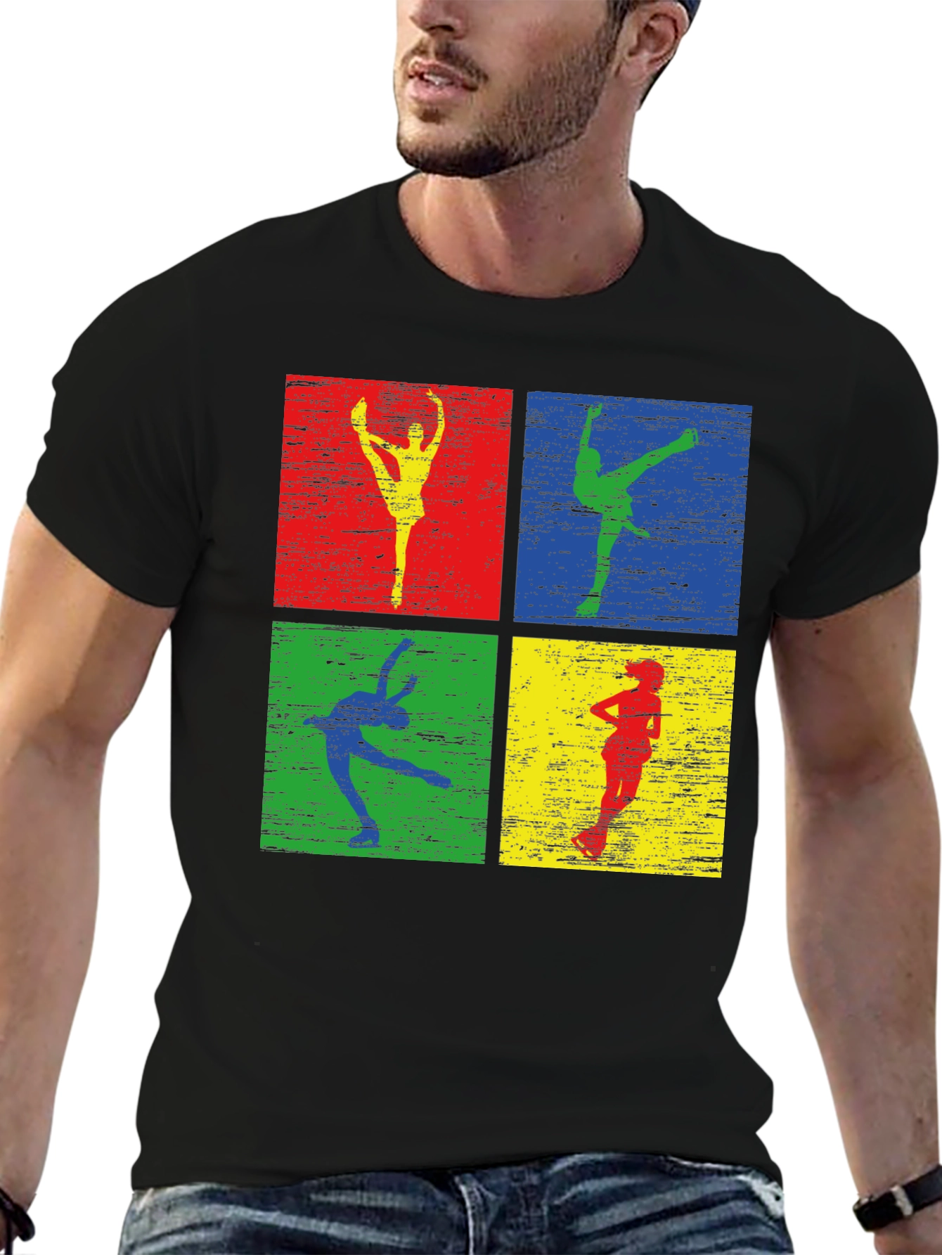 Black Retro Dancer Graphic Tee - Men's Black T-Shirt view 6