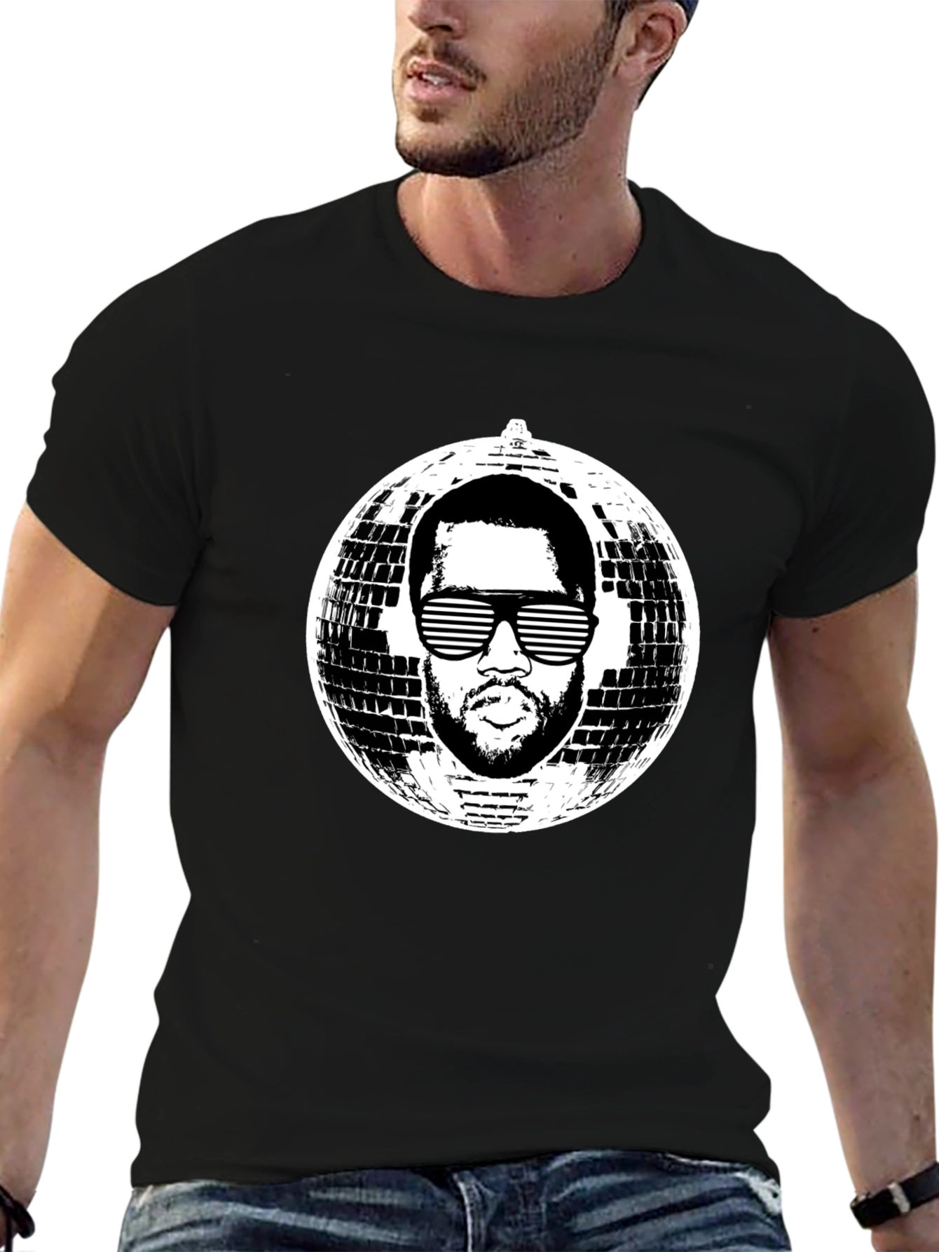Black Retro Disco Kanye Tee - Black view 6