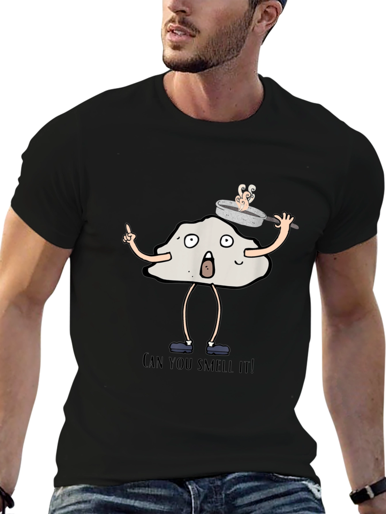 Black Funny Dough Character Black T-Shirt view 6