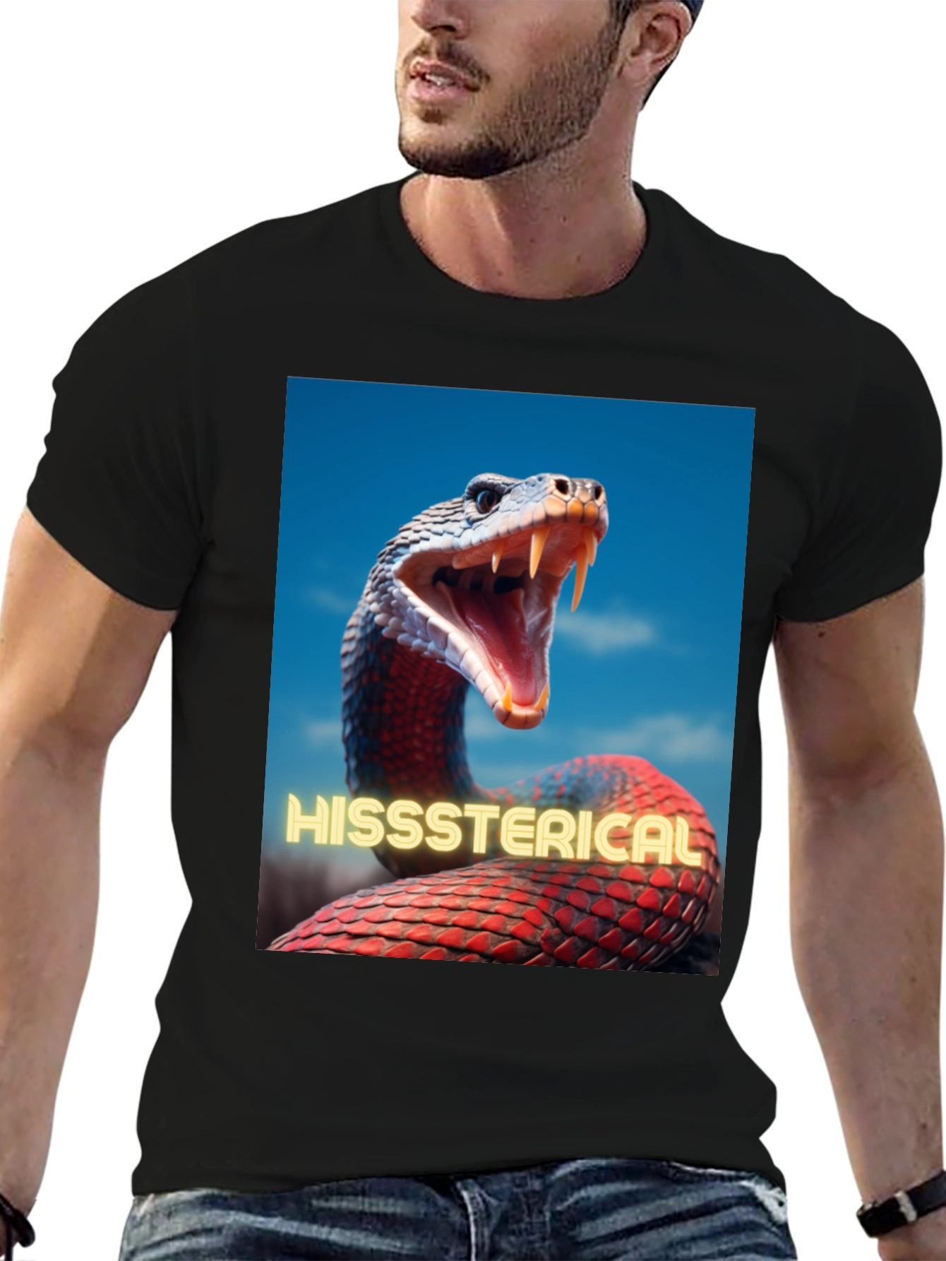 Black Hisssterical Snake T-Shirt view 6