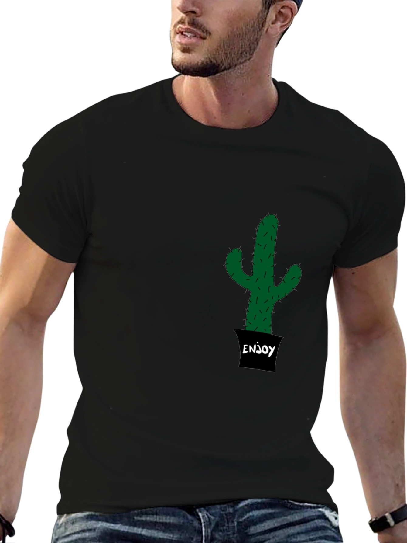 Black Cactus Enjoy T-Shirt - Trendy & Unique view 6