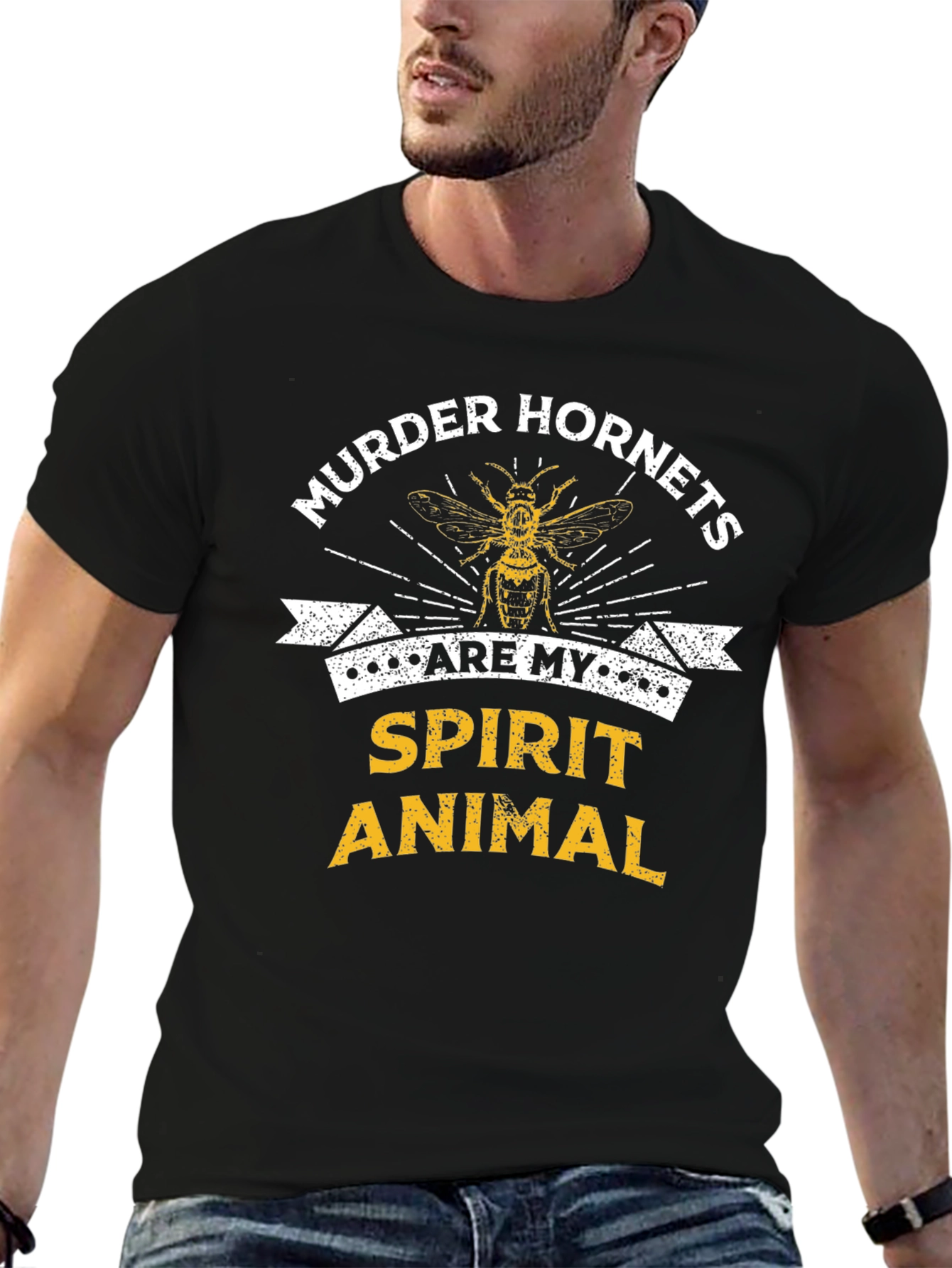 Black Murder Hornets Spirit Animal Graphic Tee view 6