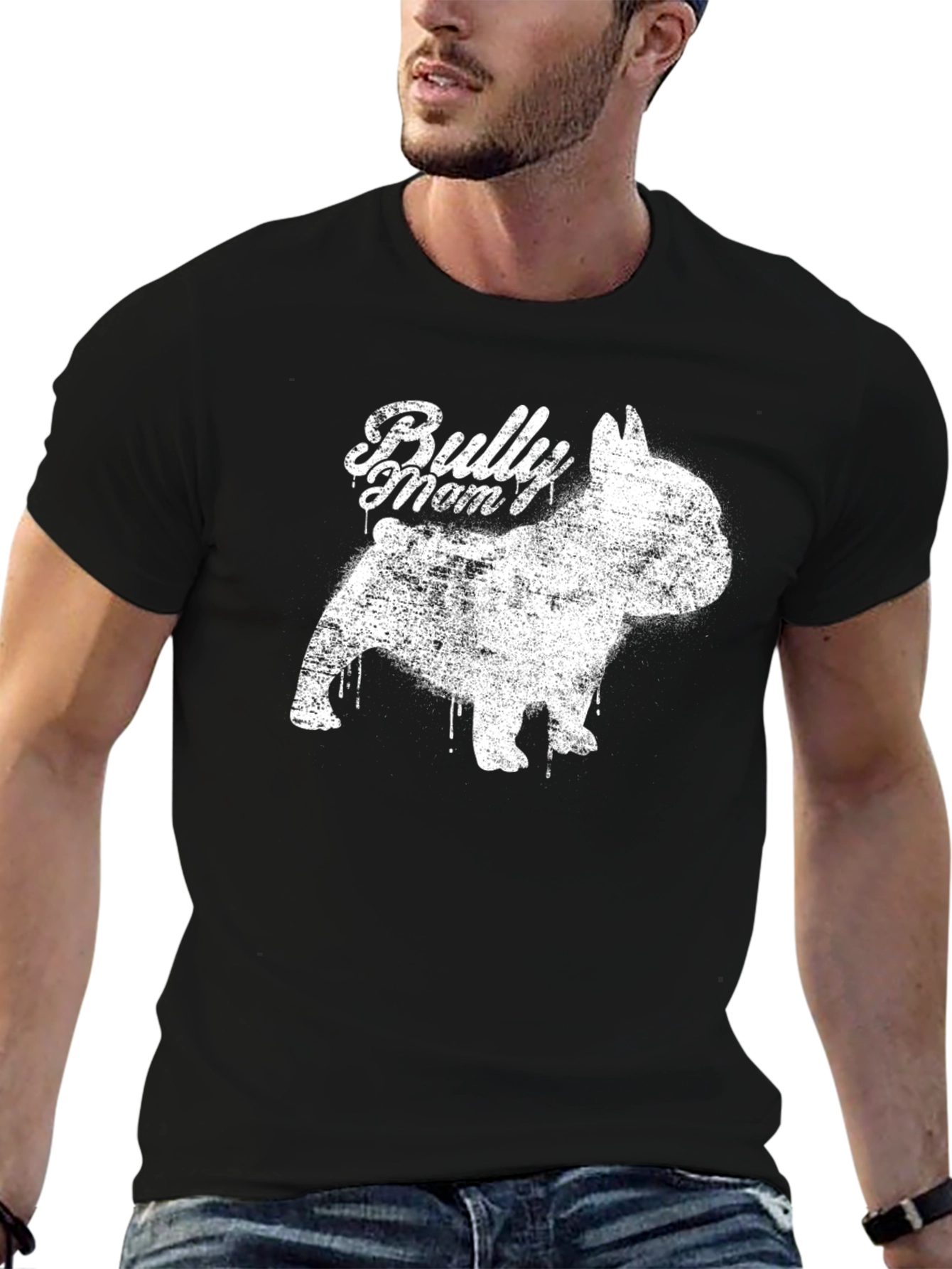 Black Bully Mom Dog Graphic Tee - Black view 6