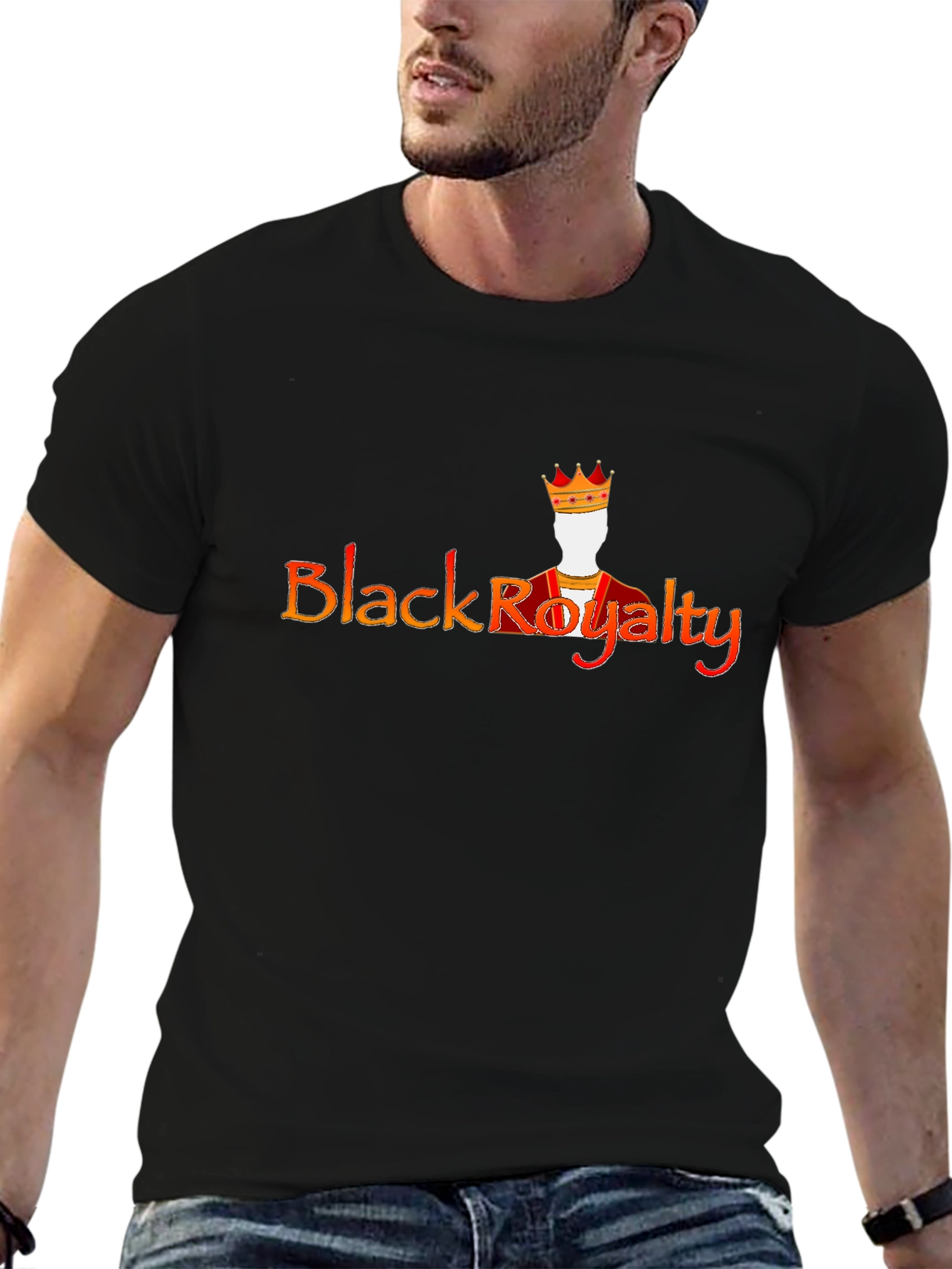 Black Black Royalty Graphic Tee - Statement Shirt view 6