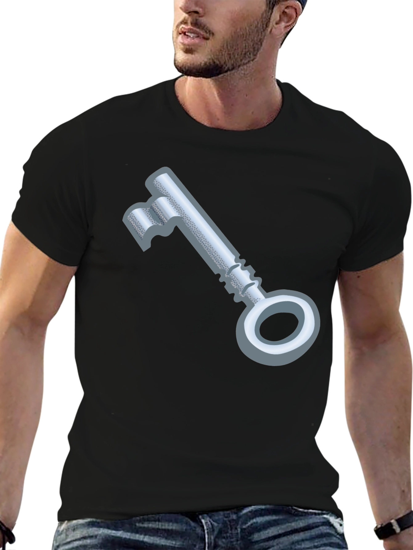 Black Key Graphic Black T-Shirt view 6