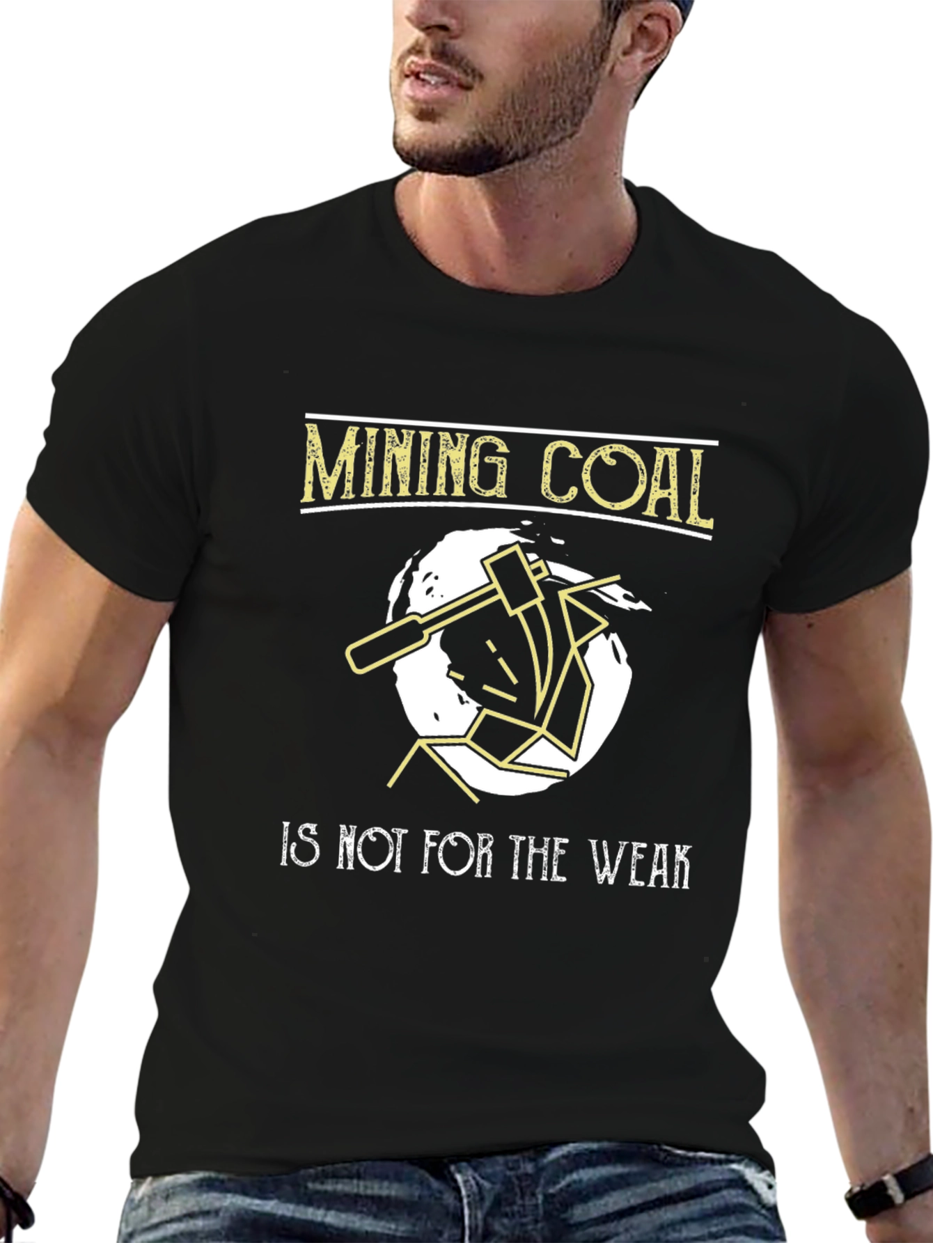 Black Mining Coal T-Shirt - Not for the Weak Tee view 6