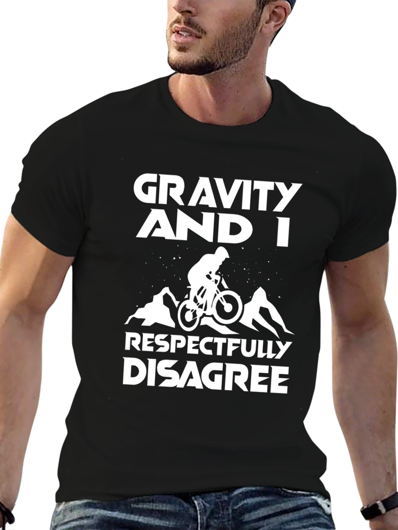 Black Gravity and I Respectfully Disagree T-Shirt view 6